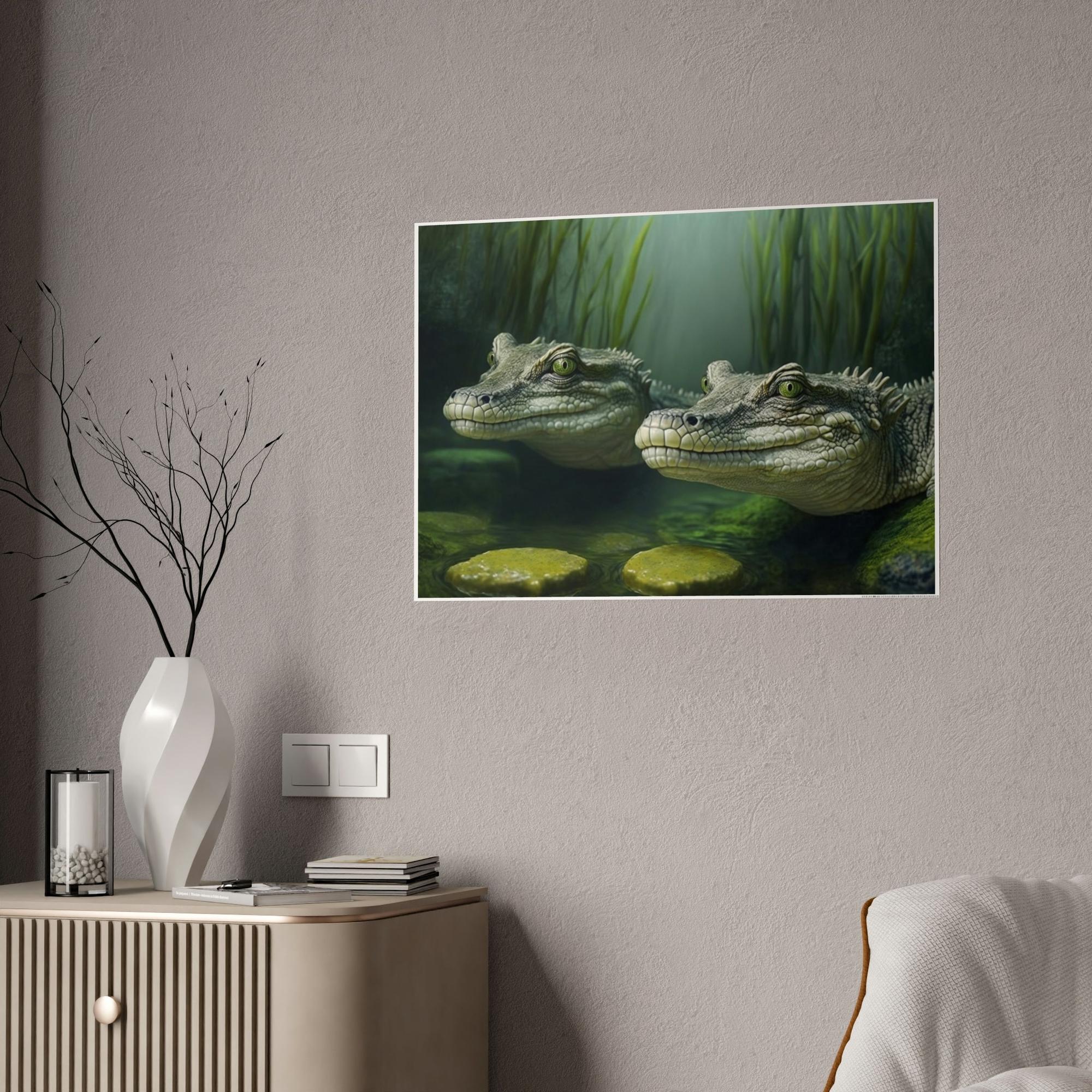 Alligators Swamp King: A Natural Canvas & Poster Wall Art of a Dominant Alligators