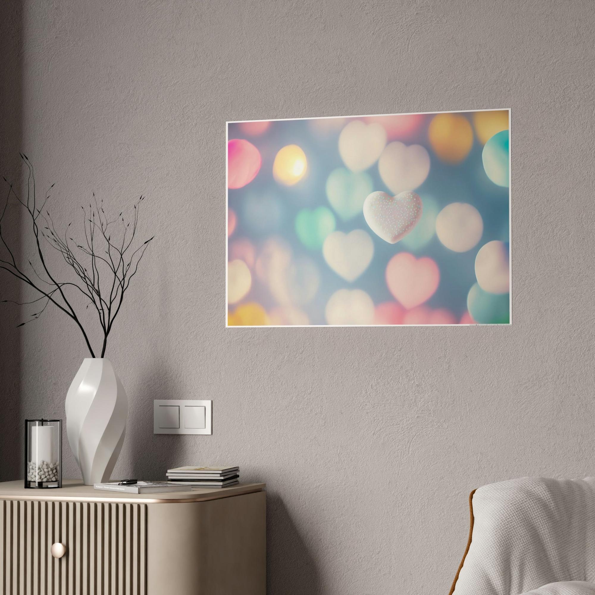Love Love in Color: Canvas Print of a Vibrant Hearts on Framed Canvas
