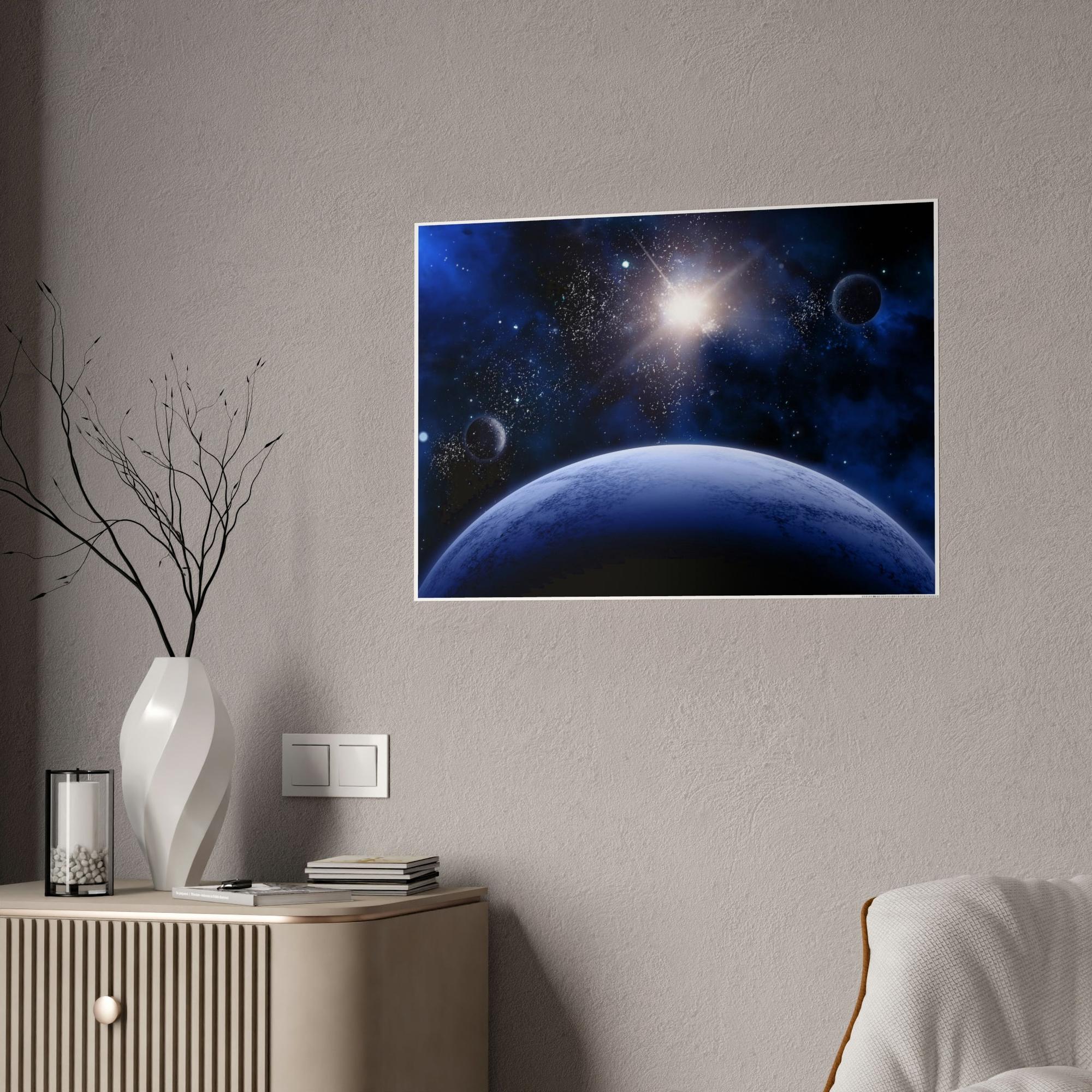Planets Cosmic Odyssey: Natural Canvas Wall Art of Planets in Space