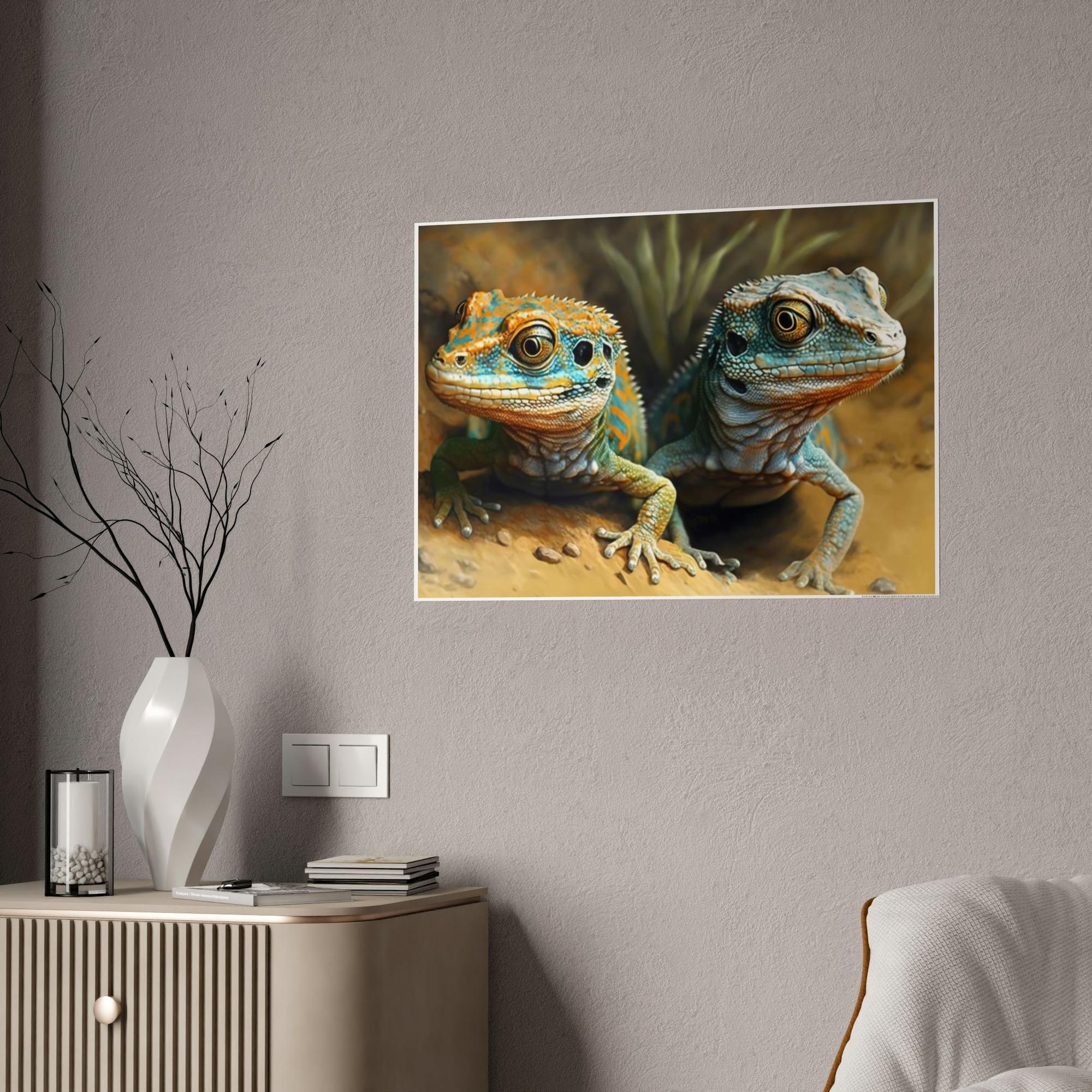 Lizards Lizard Kingdom: Canvas Print of Lizards in their Natural Habitat