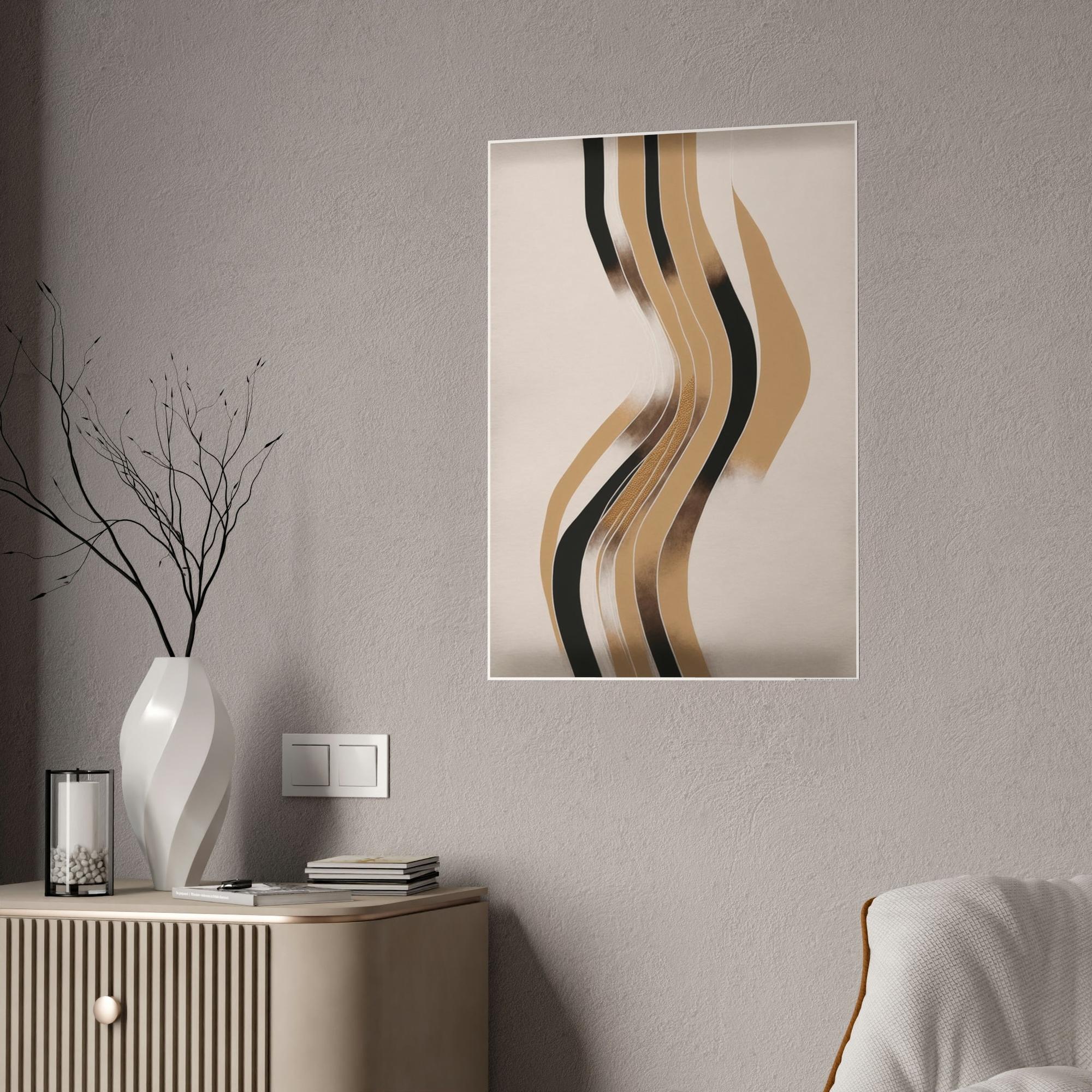 Abstract Minimalist Linear Simplicity: A Framed Poster & Canvas Print of a Minimalist Line Art