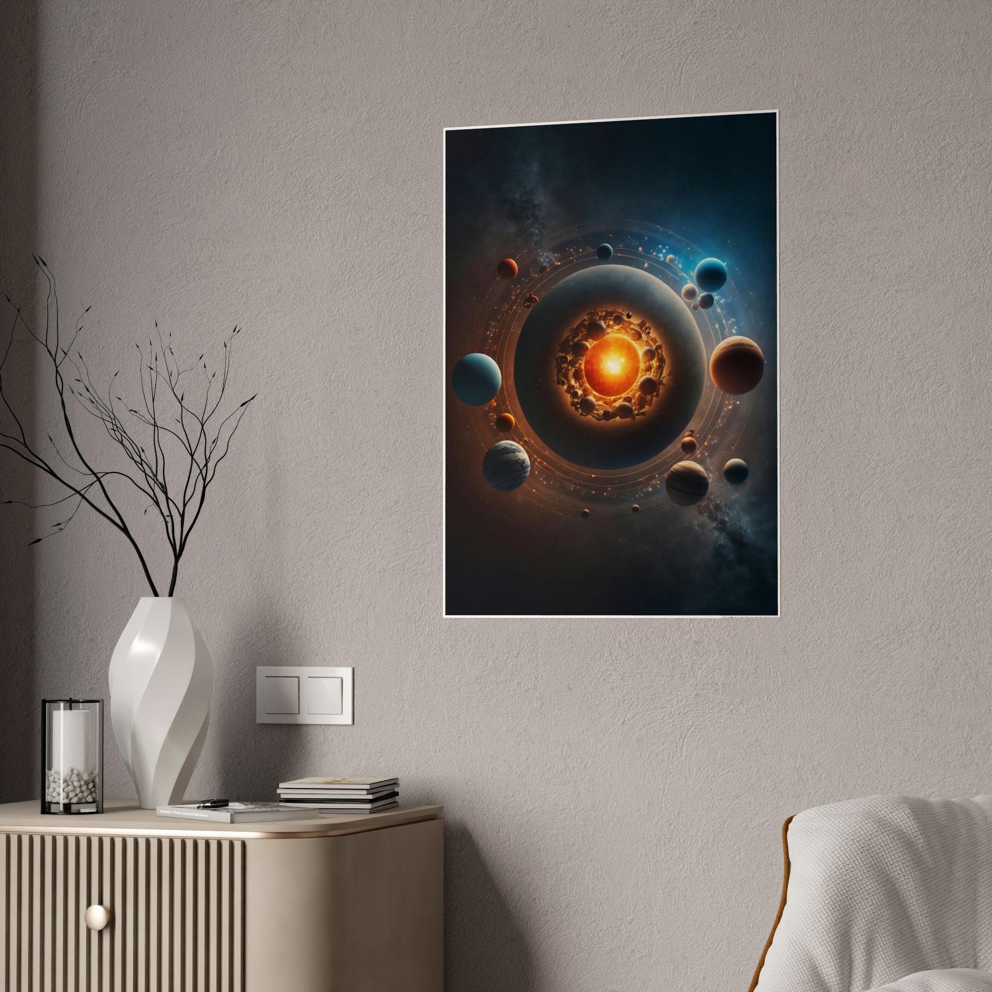 Planets Planetary Alignment: Print on Canvas of Planets in Perfect Formation on a Framed Canvas