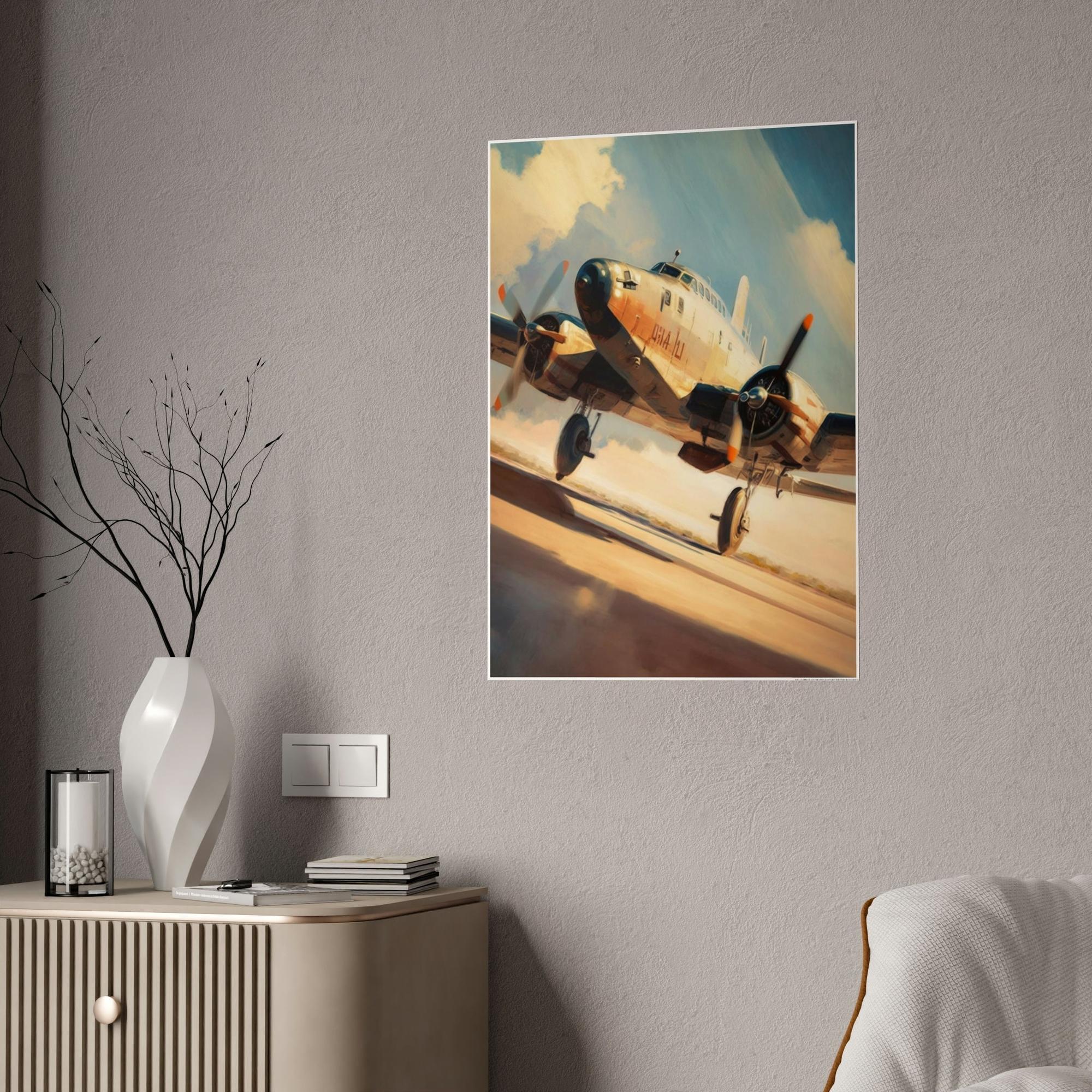 Aircraft Flying Dreams: Captivating Aircraft Wall Art on Framed Poster