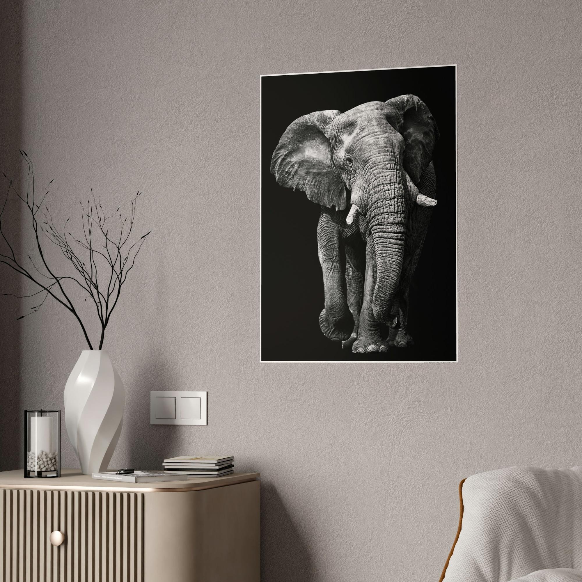 Elephant Wild and Free: A Stunning Elephant Print on Natural Canvas