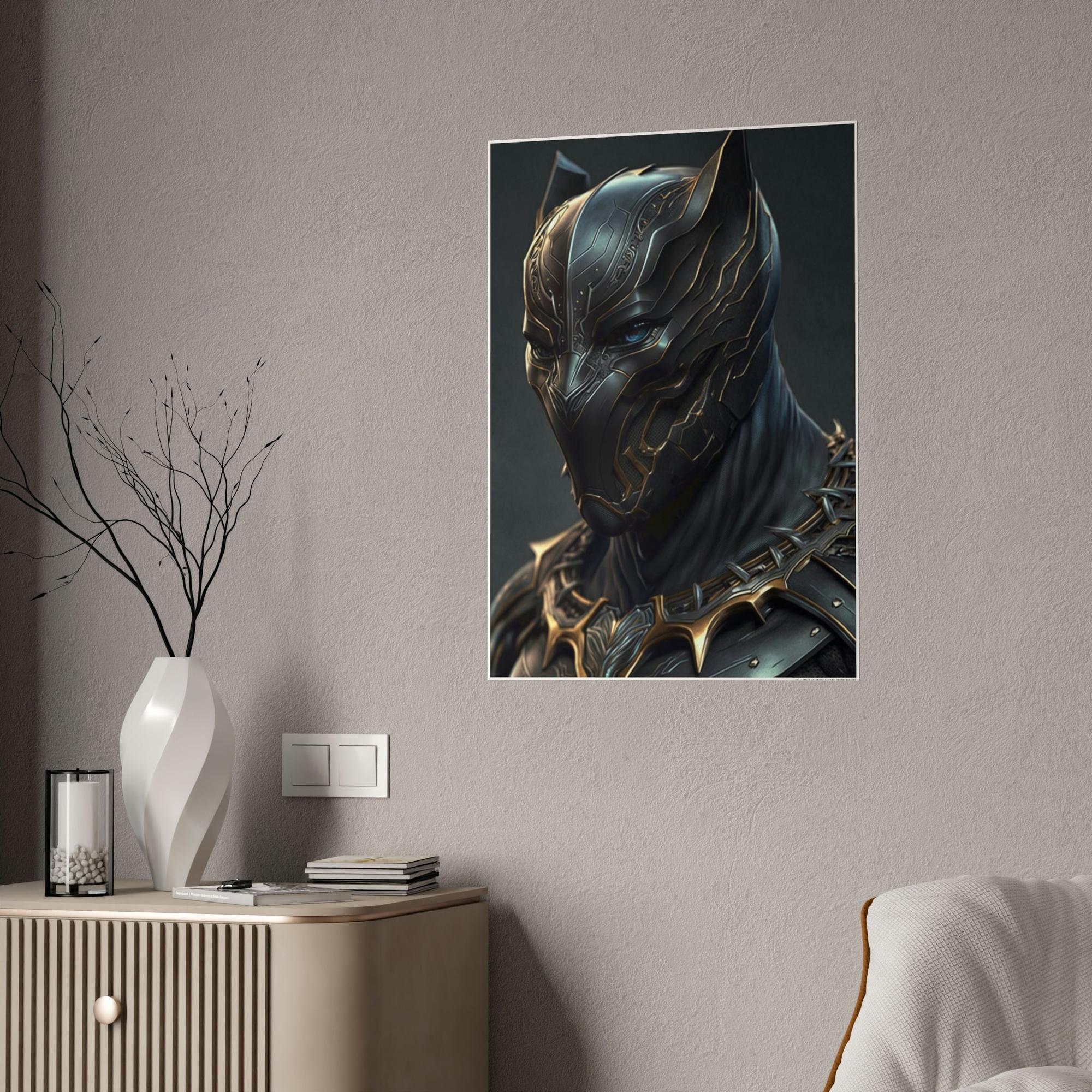 Black Panther Panther Power: Poster and Print on Canvas with Dynamic Black Panther Art