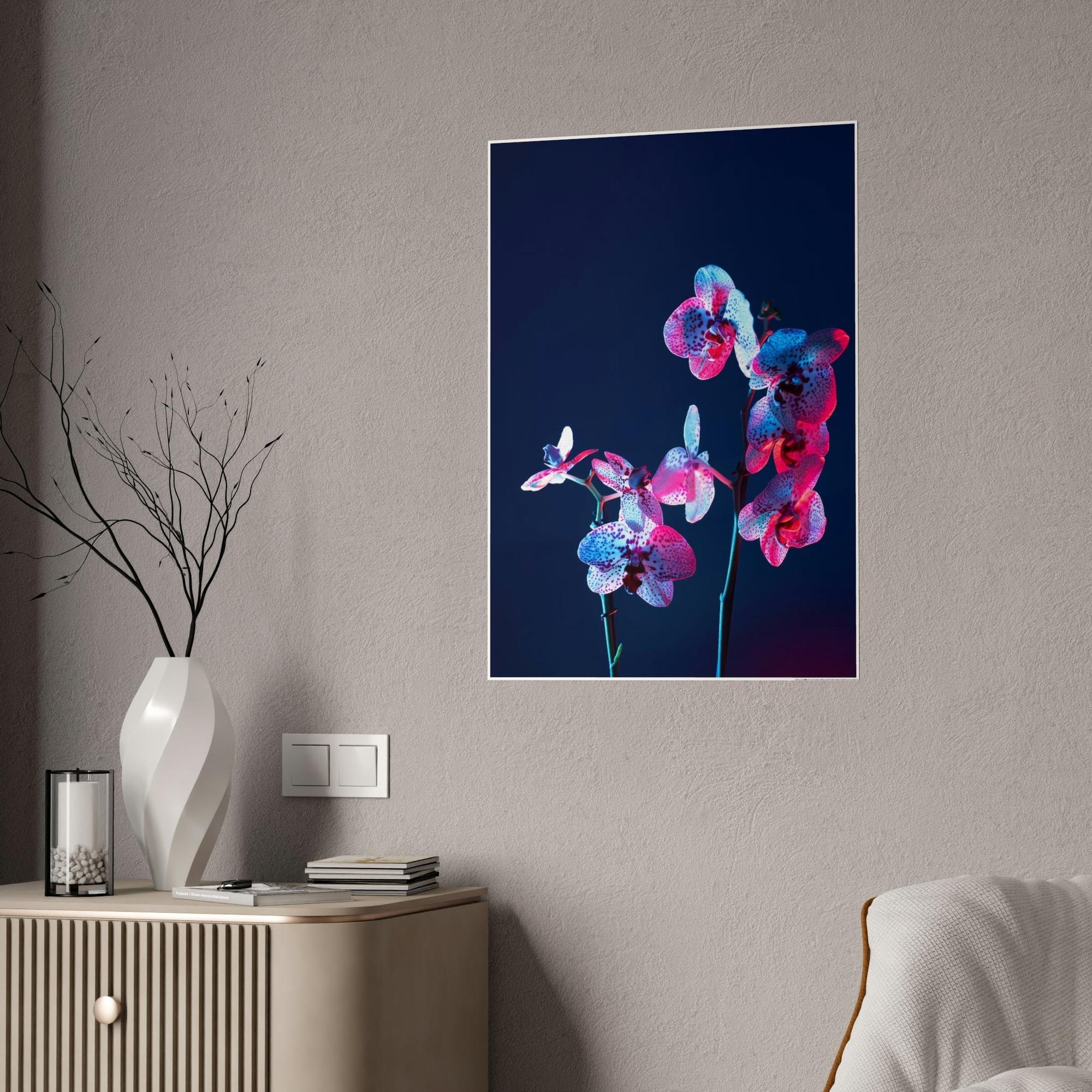 For Bedroom Abstract Energy: Framed Poster on Canvas with Vibrant Colors for Artistic Bedroom