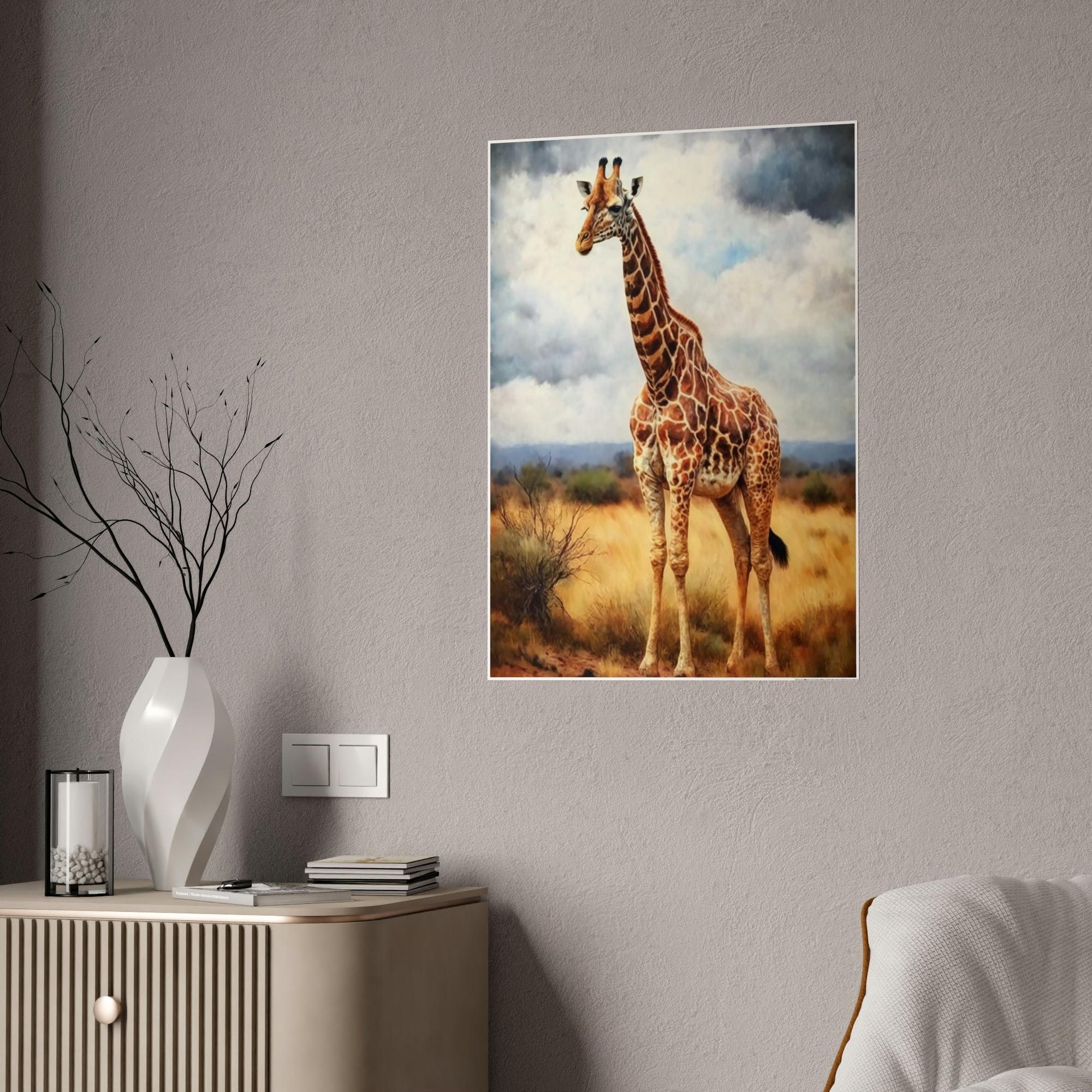 Giraffes Giraffe Grace: Natural Canvas Print of Elegant Creatures