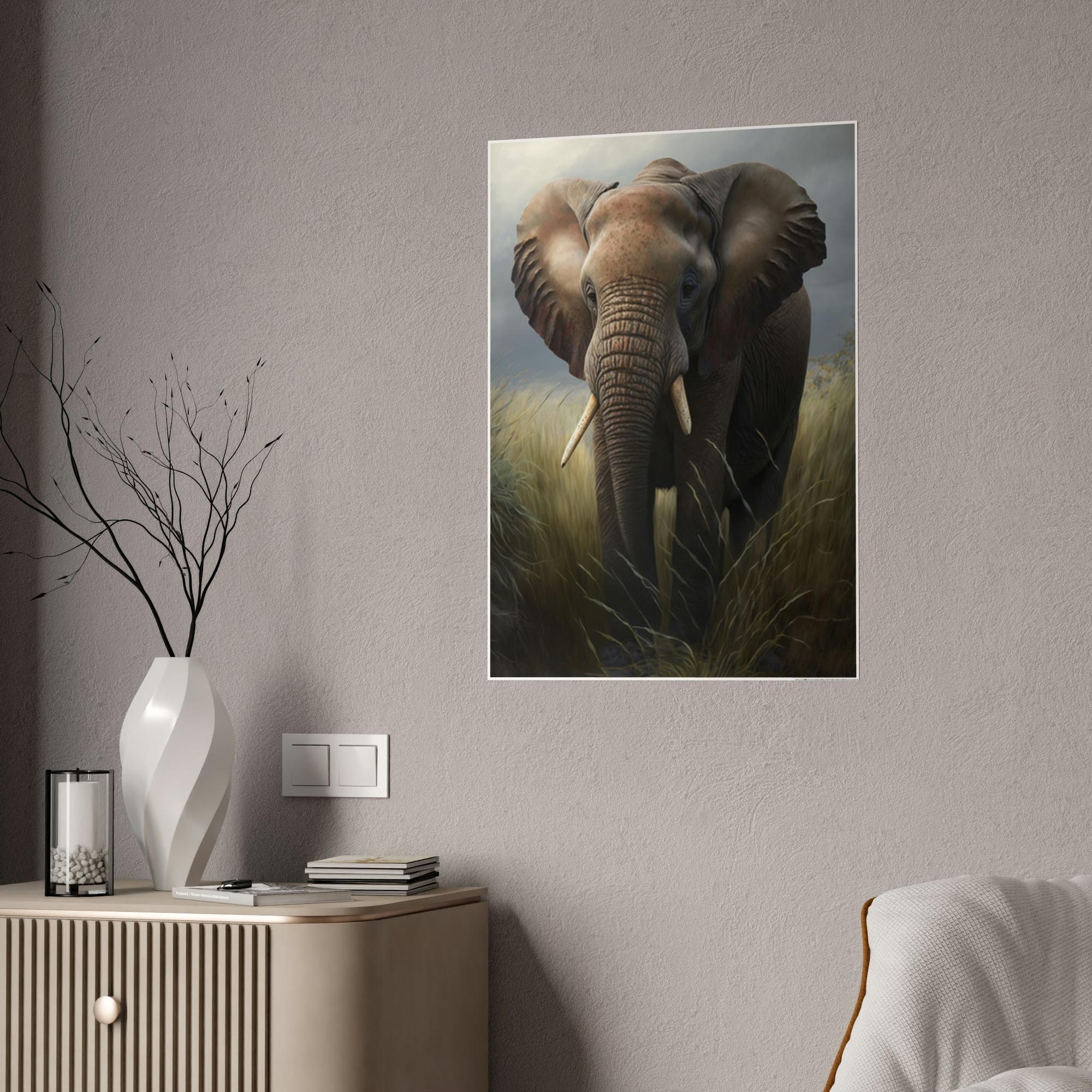 Elephants Majestic Giants: Canvas and Poster with Stunning Elephant Portrait