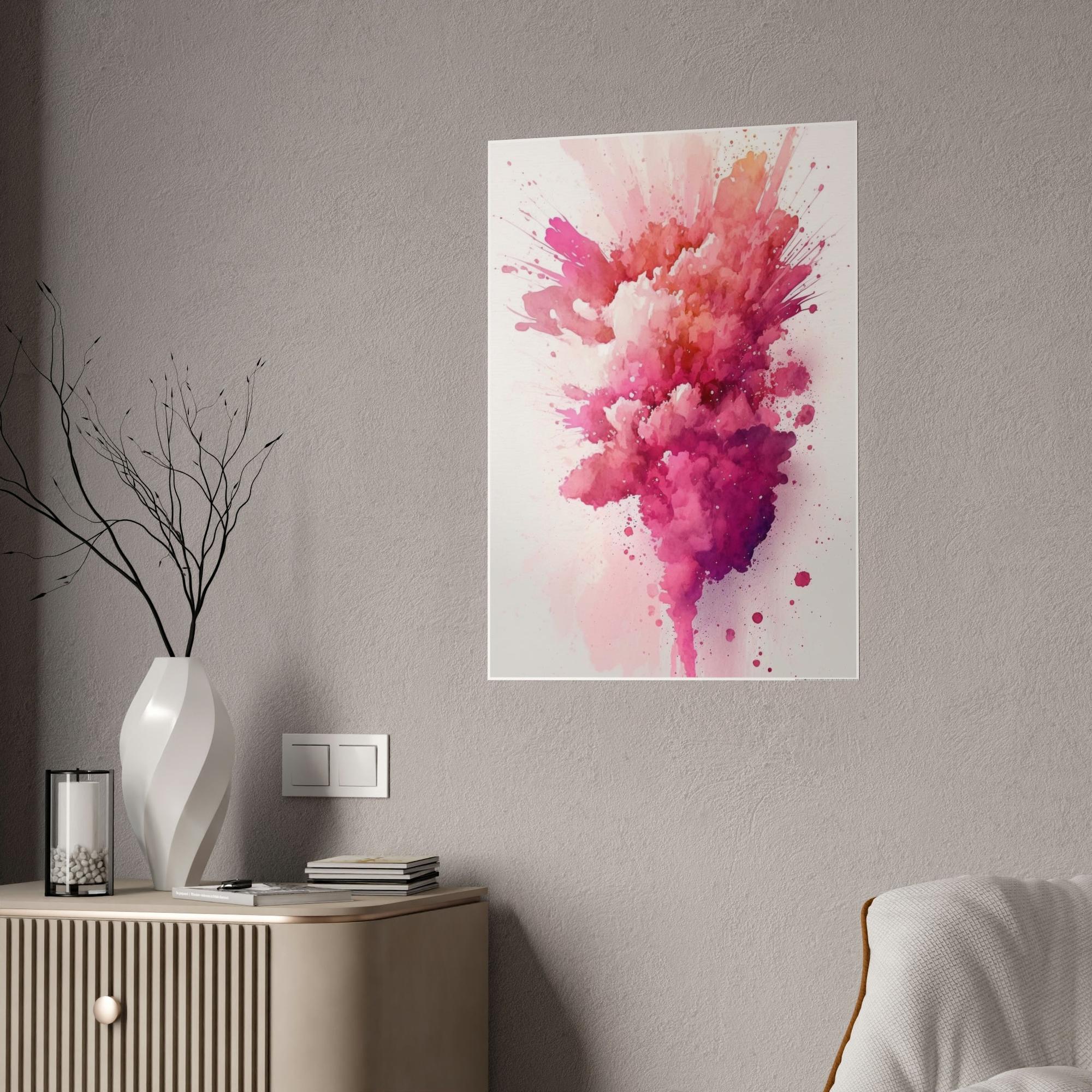 Pink Glowing Pink: Natural Canvas Wall Art of Abstract Artworks in Luminous Pink Shades