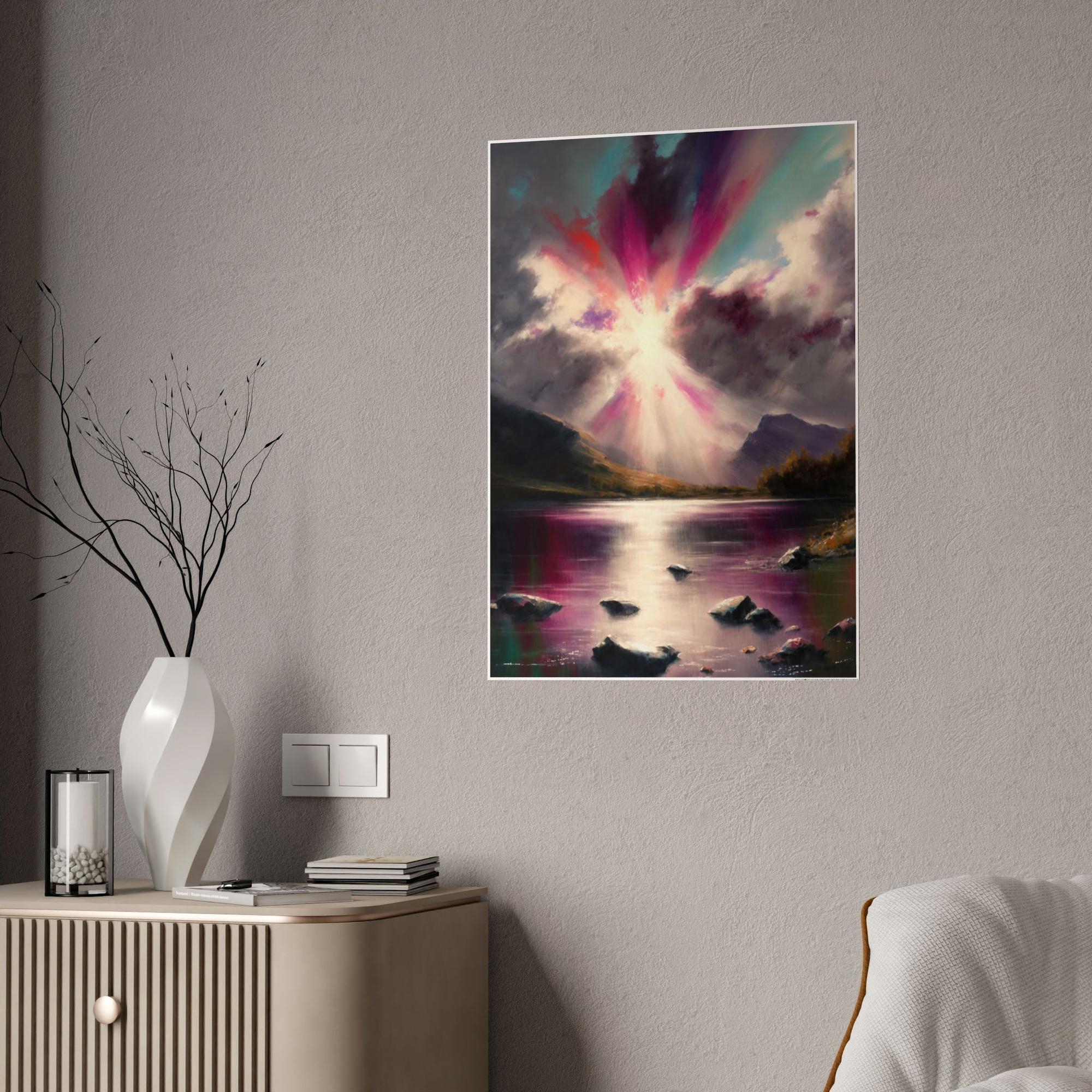 Abstract Landscape Abstracted Terrain: A Print on Canvas & Poster of a Contemporary Landscape