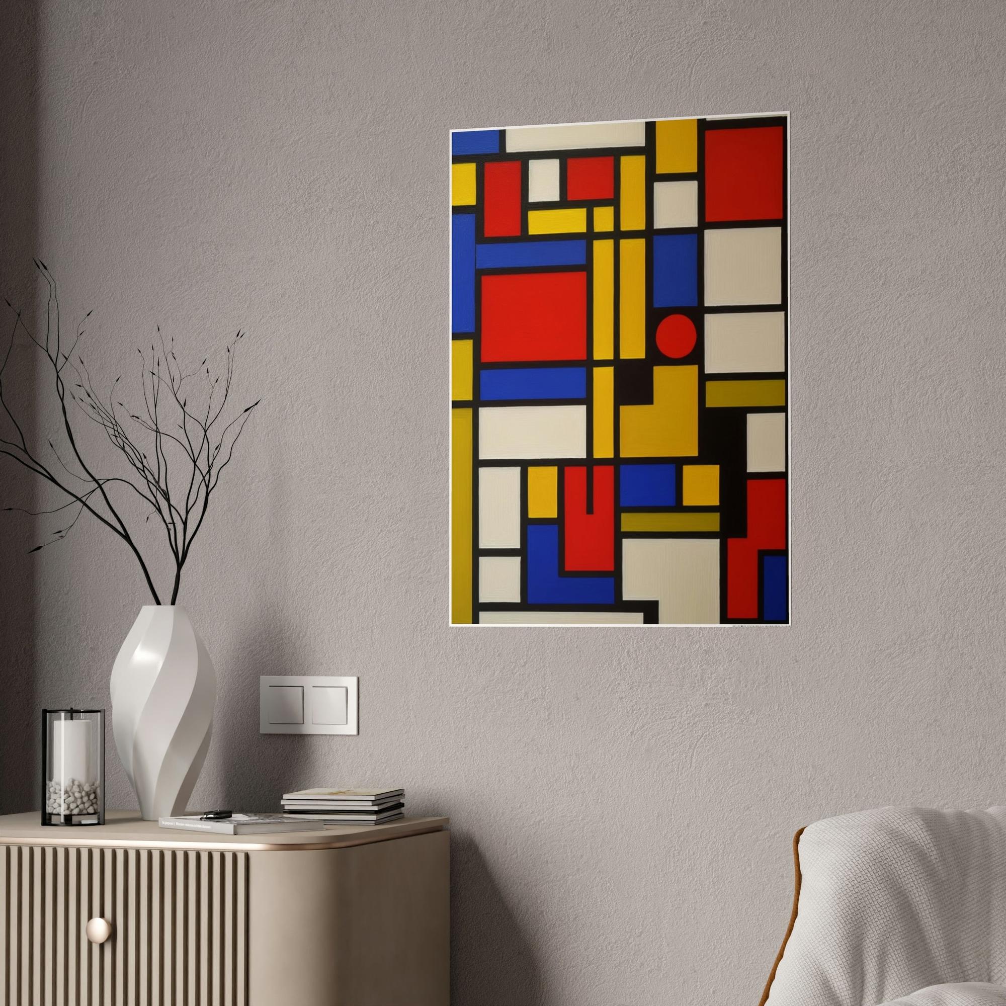 Abstract Geometric Natural Canvas & Poster Print of Geometric Patterns: A Mosaic of Shapes