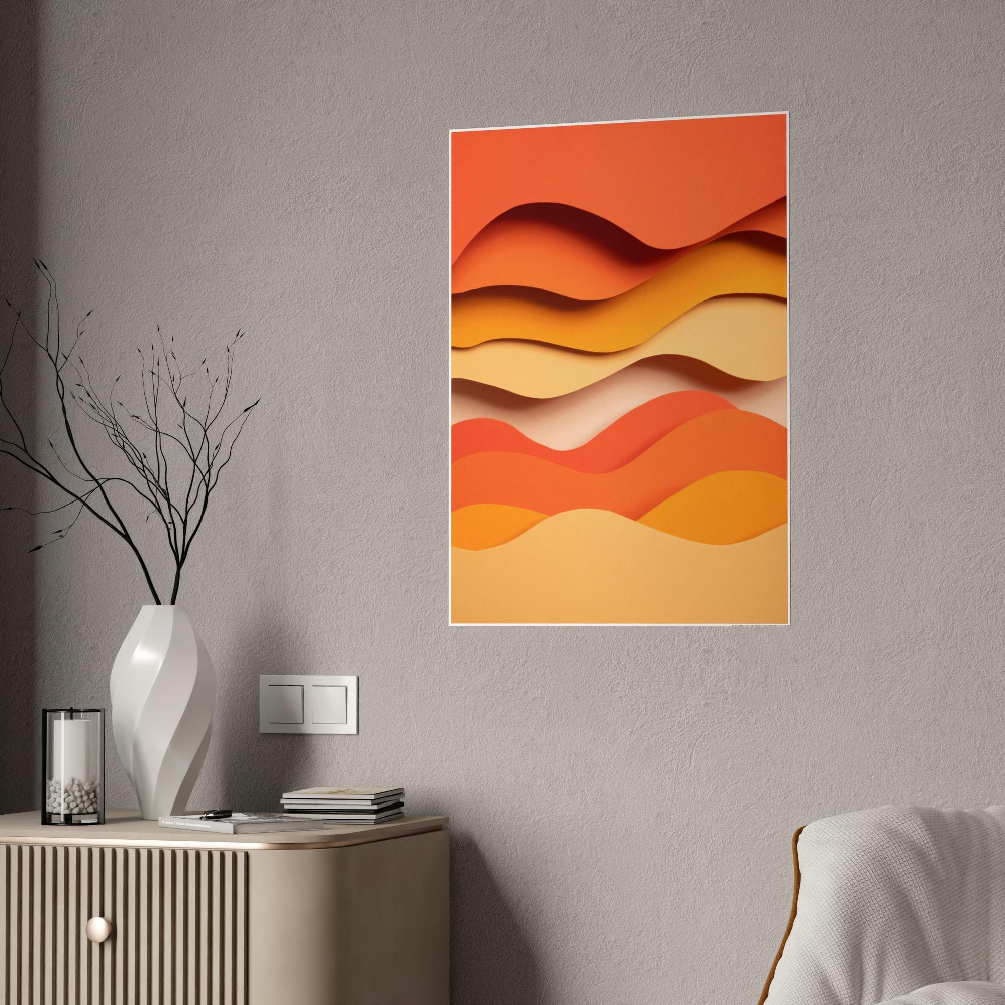 Orange Radiant Rays: Colorful Orange Canvas for Your Living Space