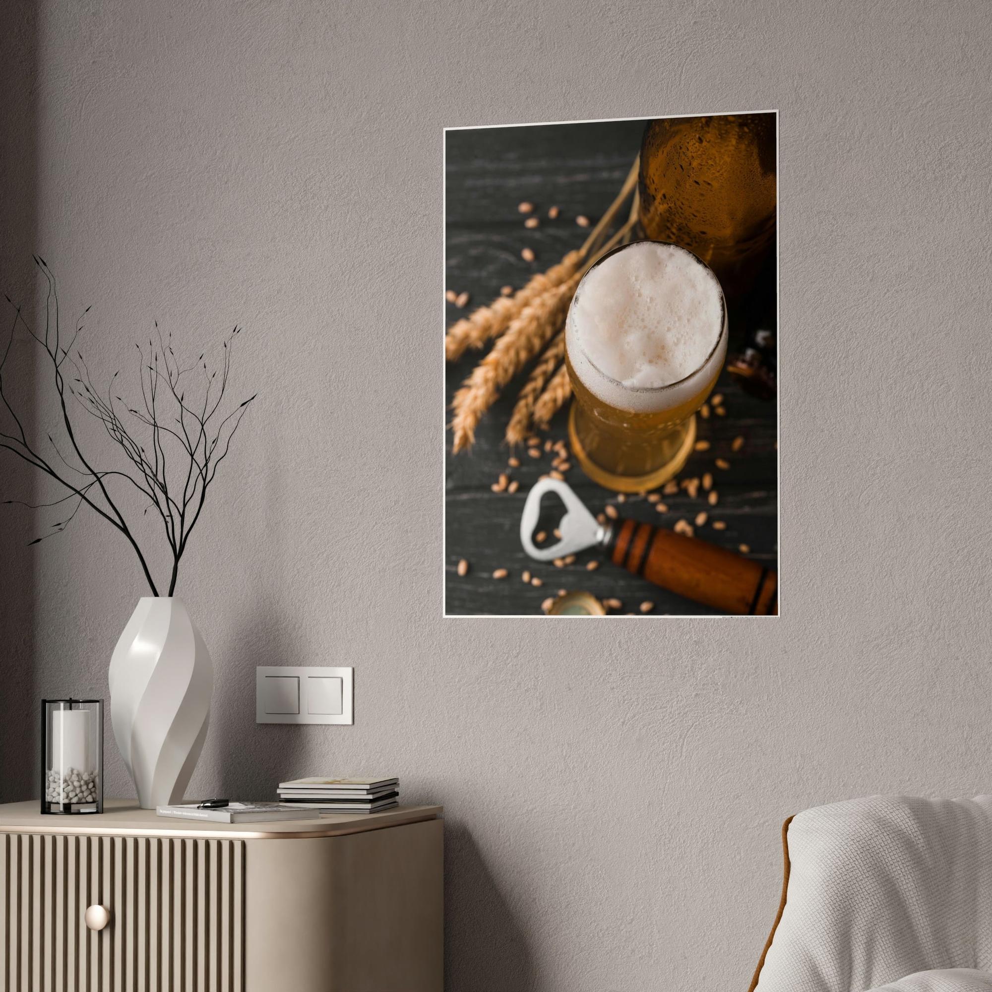 Beer Beer Cheers: Fun and Colorful Framed Canvas Print for Your Home Bar