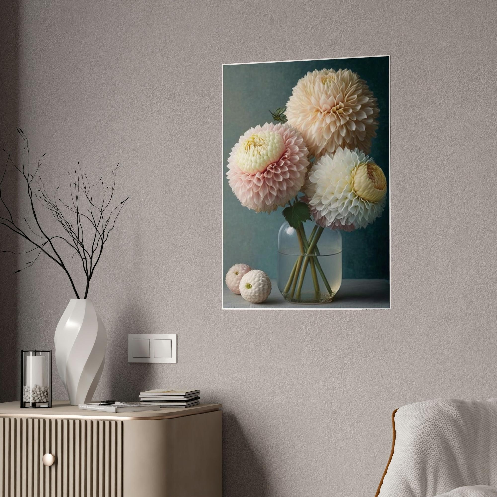 Dahlias The Allure of Dahlias: A Wall Art Print of These Enchanting Blooms