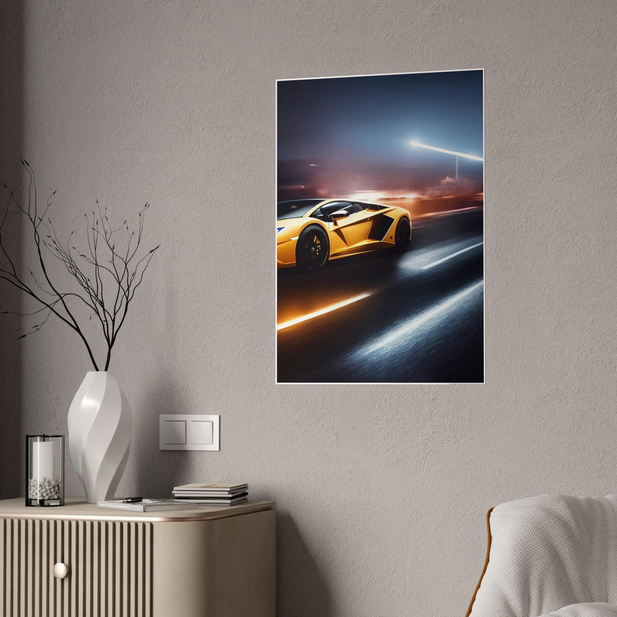 Auto Racing Racing at its Finest: Framed Canvas & Posters Print of Auto Racing