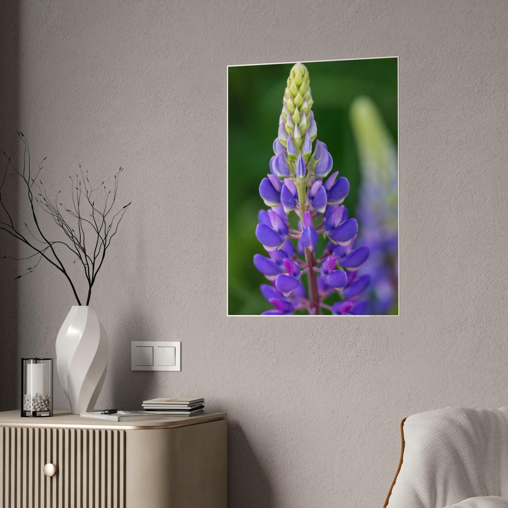 Bluebonnets Bluebonnet Garden: Framed Canvas and Print with Stunning Botanical Art