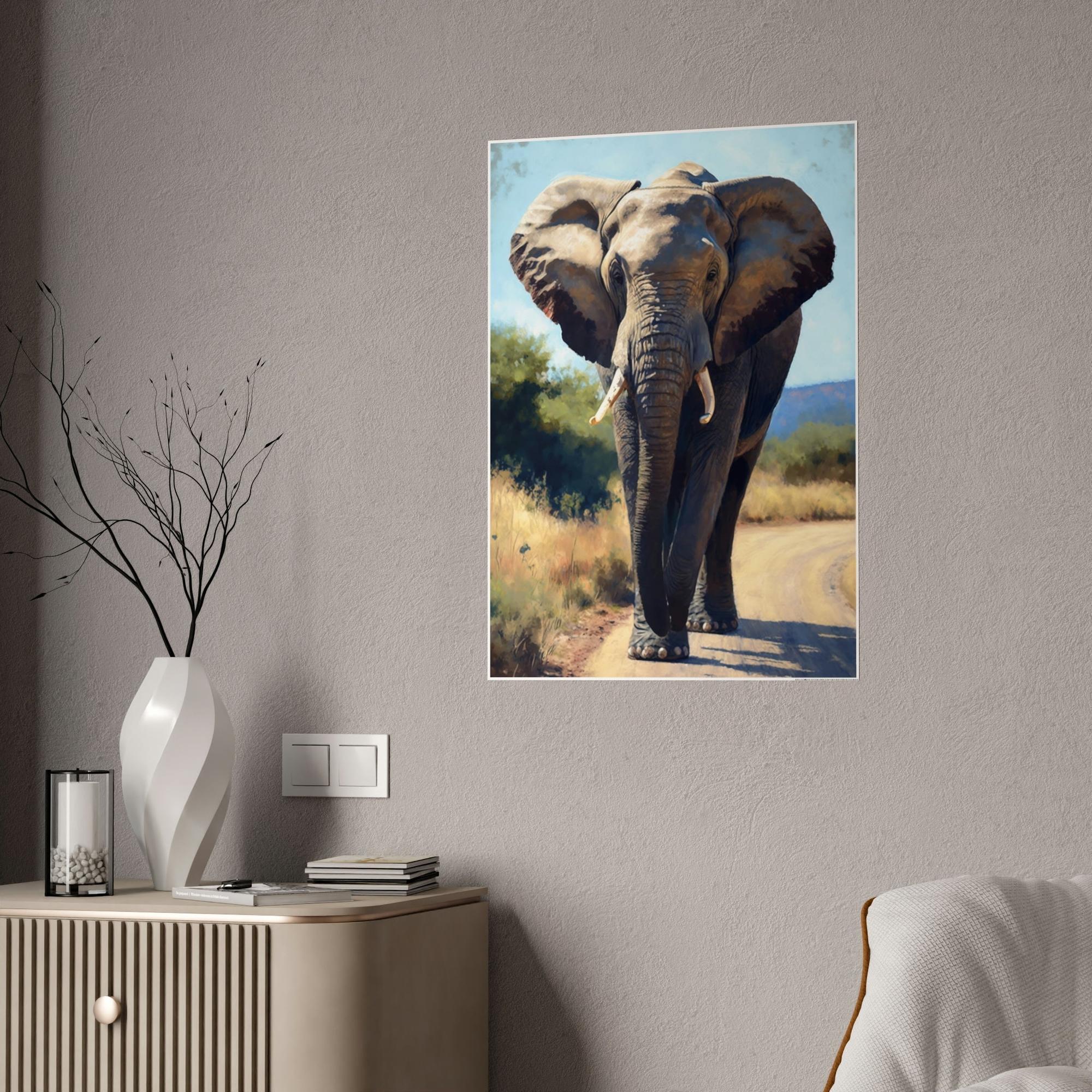 Elephants Elephant in the Wild: Breathtaking Framed Canvas for Nature Lovers