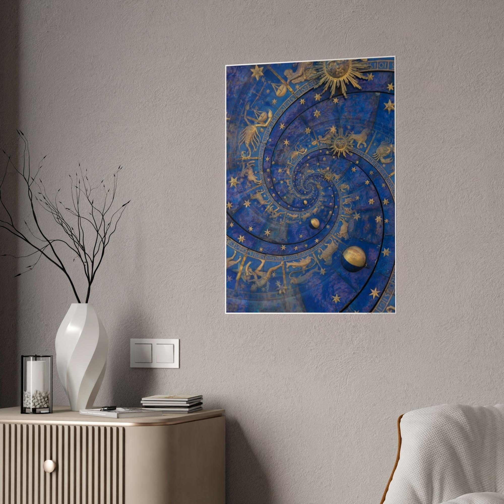 Zodiac Zodiac Symbols in the Sky: Abstract Framed Poster Art for Home