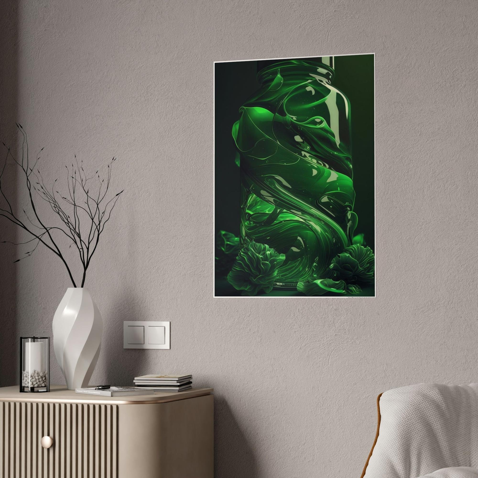 Green Shades of Green: Abstract Canvas Painting for Modern Interiors