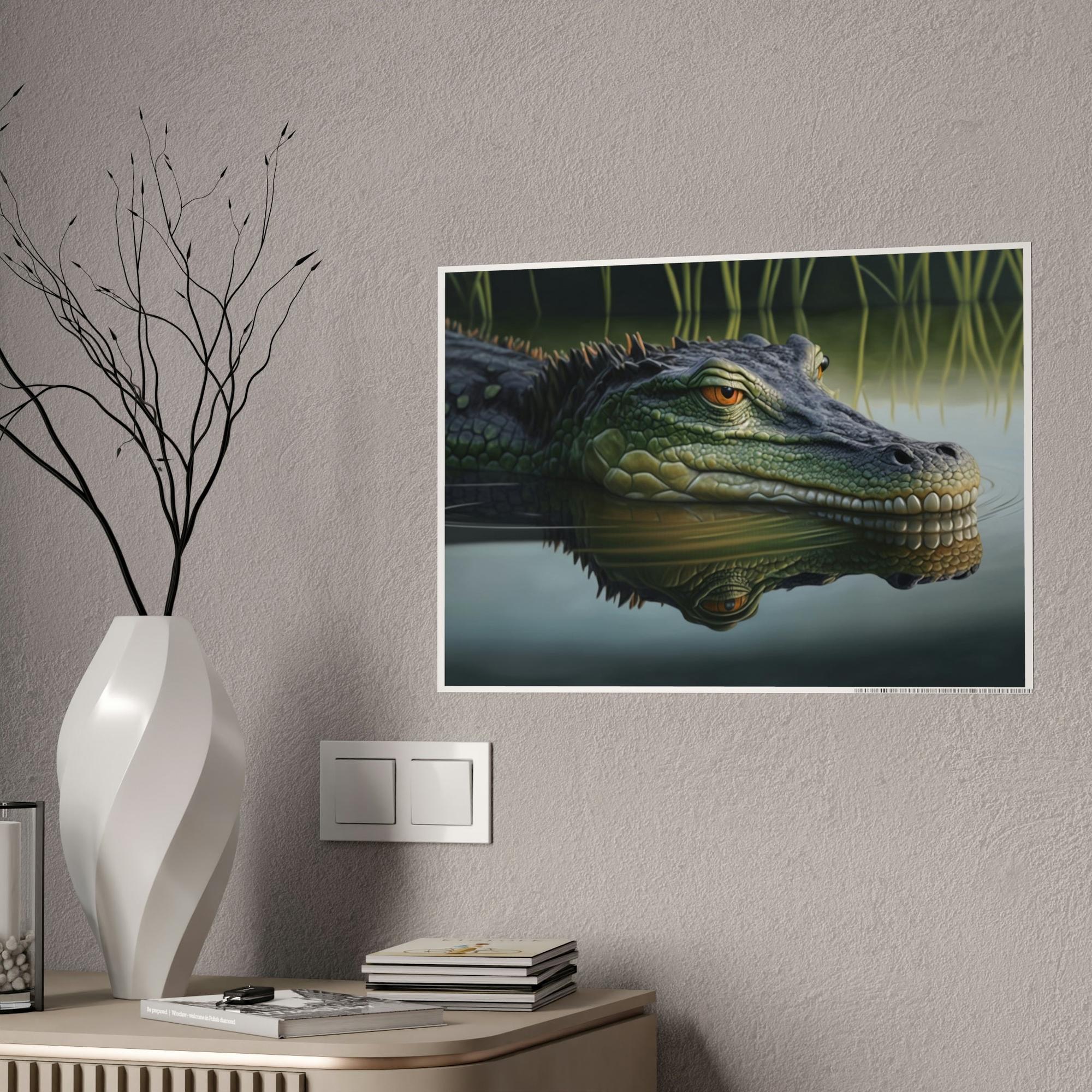 Alligators Alligator Adventure: A Framed Canvas & Poster Artwork of a Wild Gator Scene
