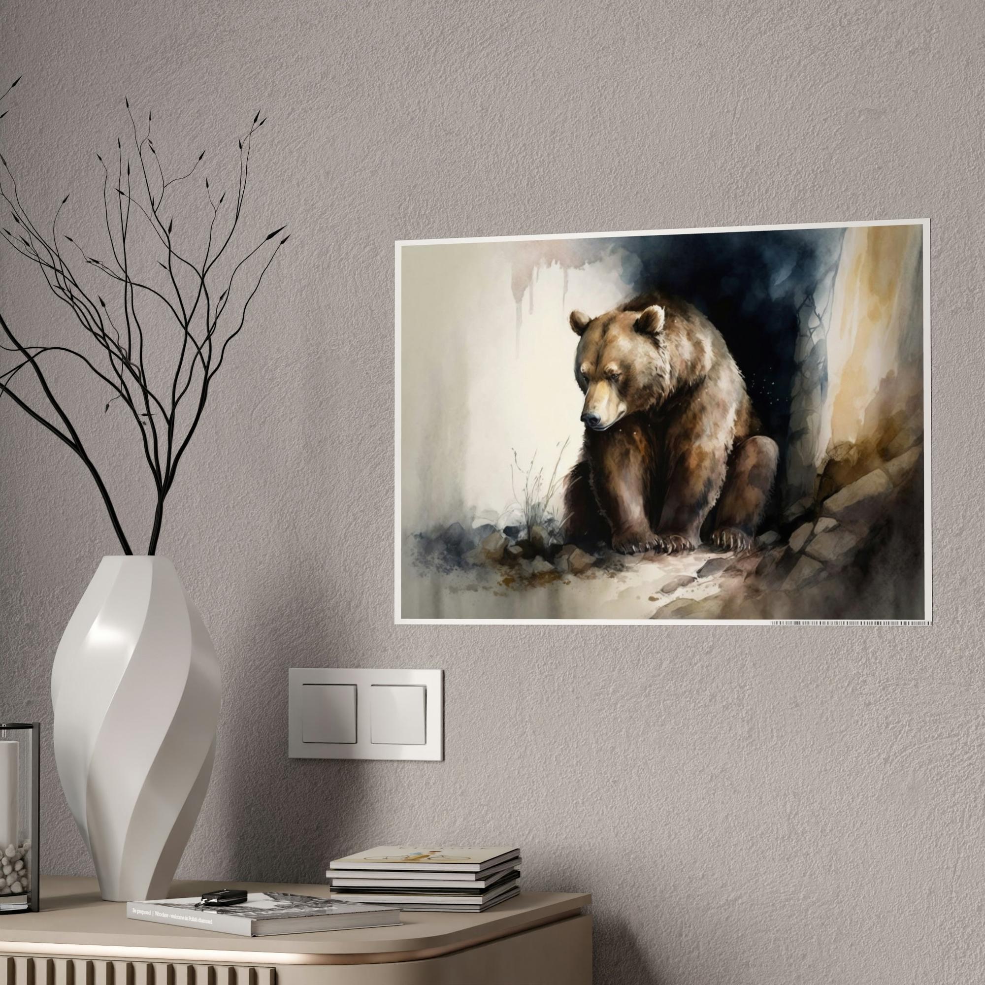 Bears The Watchful Eye: Natural Canvas & Poster Print of a Grizzly Bear in the Wild