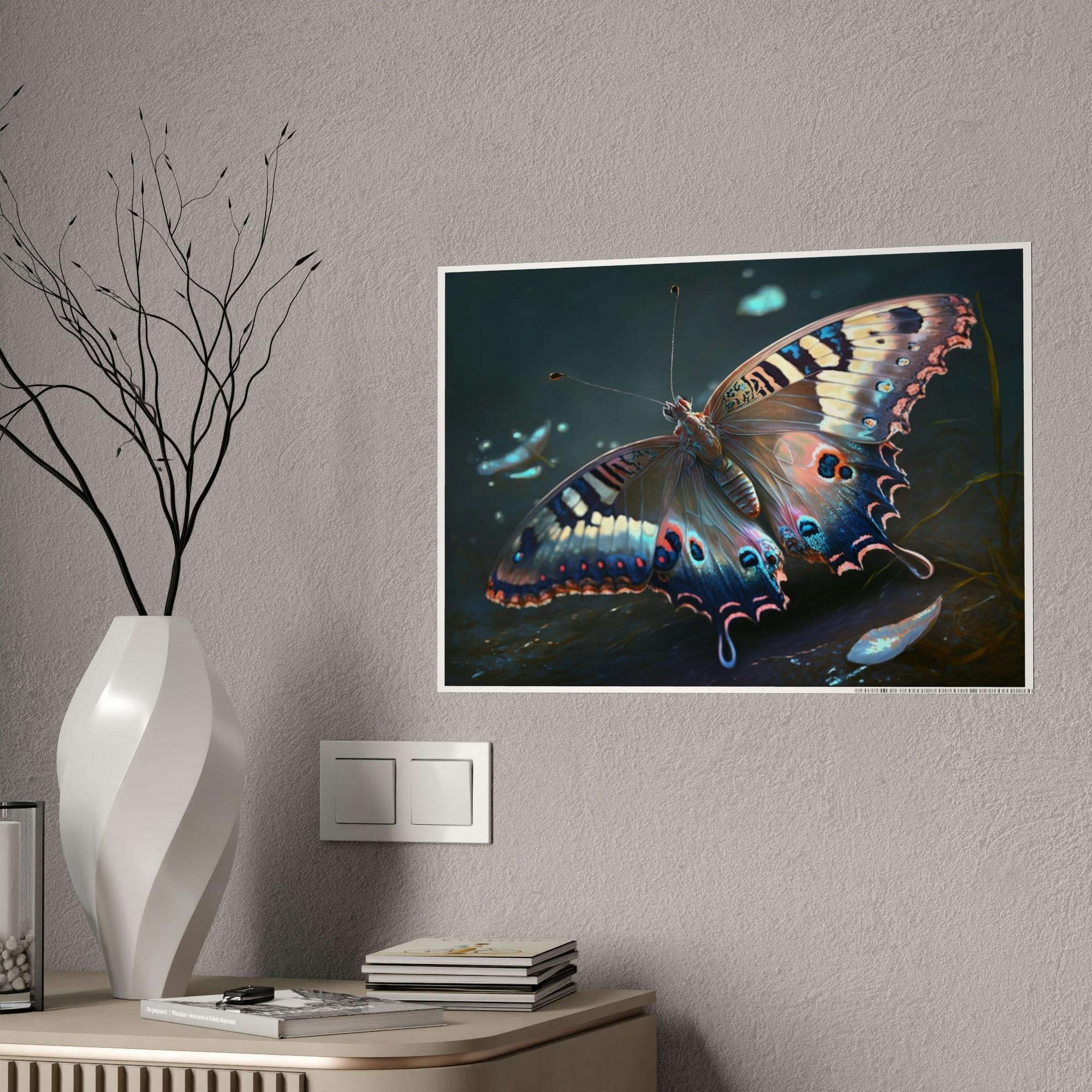 Butterflys The Lone Butterfly: Natural Canvas & Poster Print of Delicate Wings