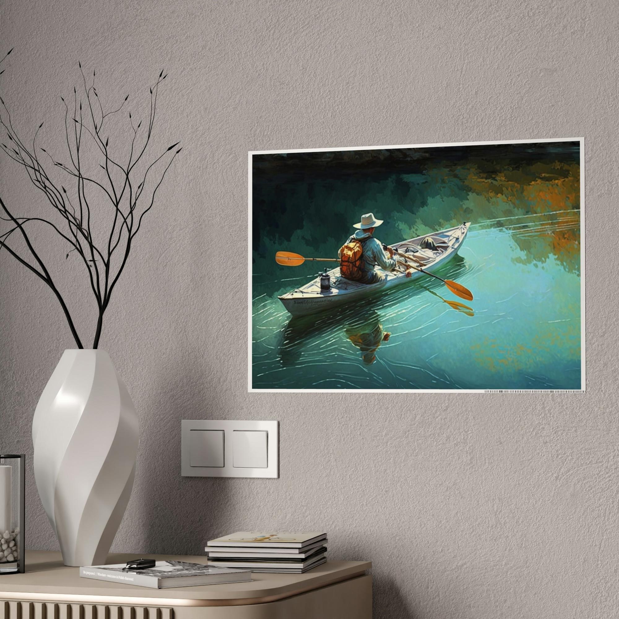 Boating Boating Adventure: Framed Canvas and Print with Scenic Boating Art