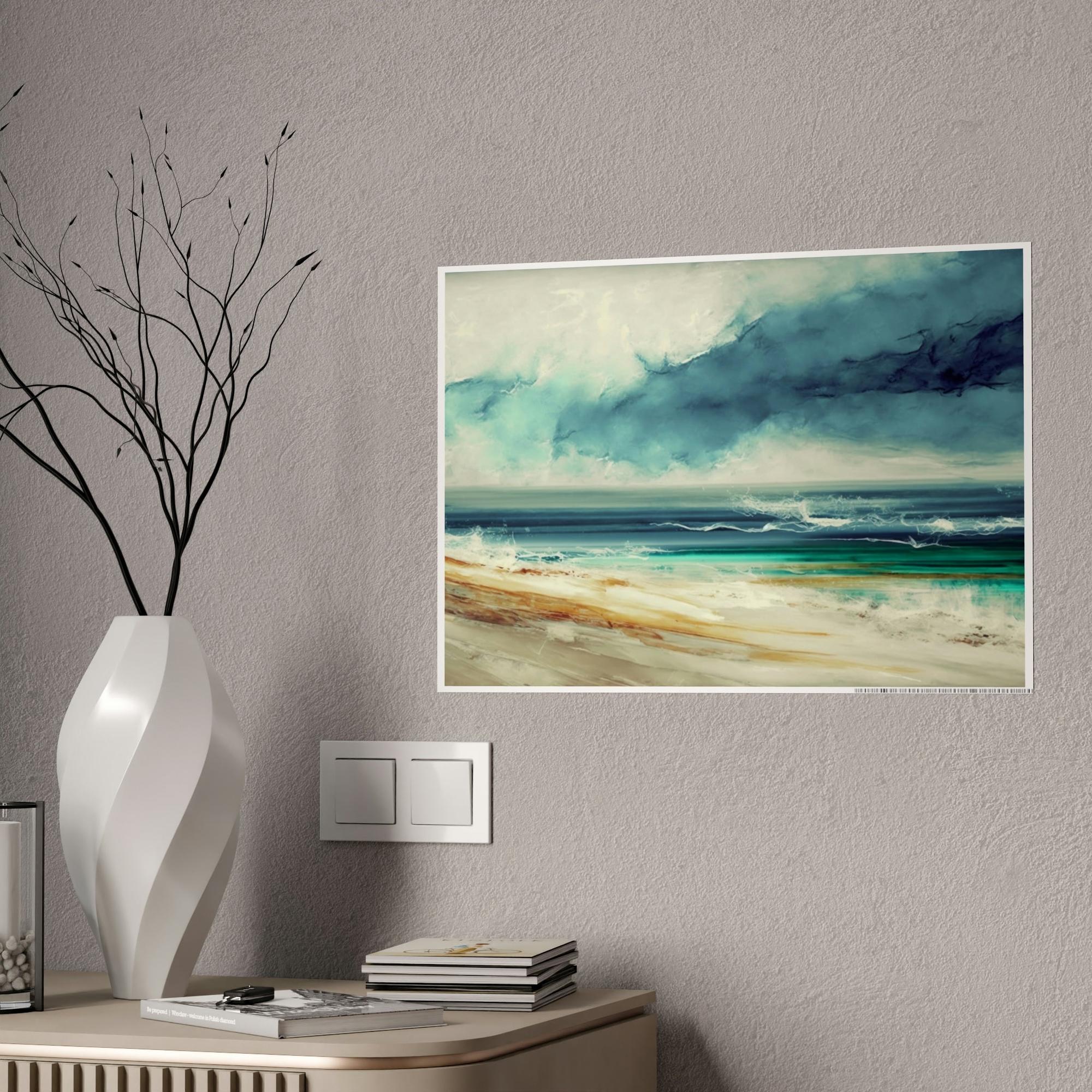 Abstract Landscape Captivating Journey: Abstract Landscape Print on Framed Canvas & Poster