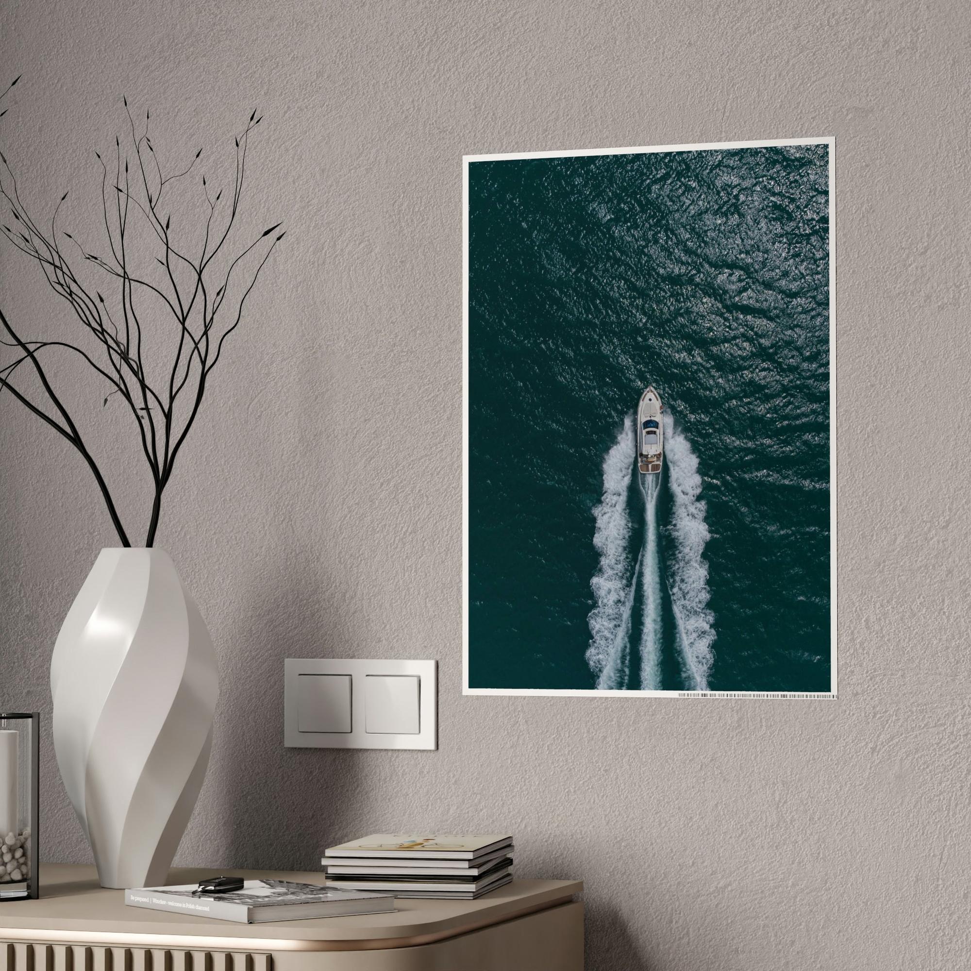 Boats Modern Boat Art: Contemporary Print on Canvas