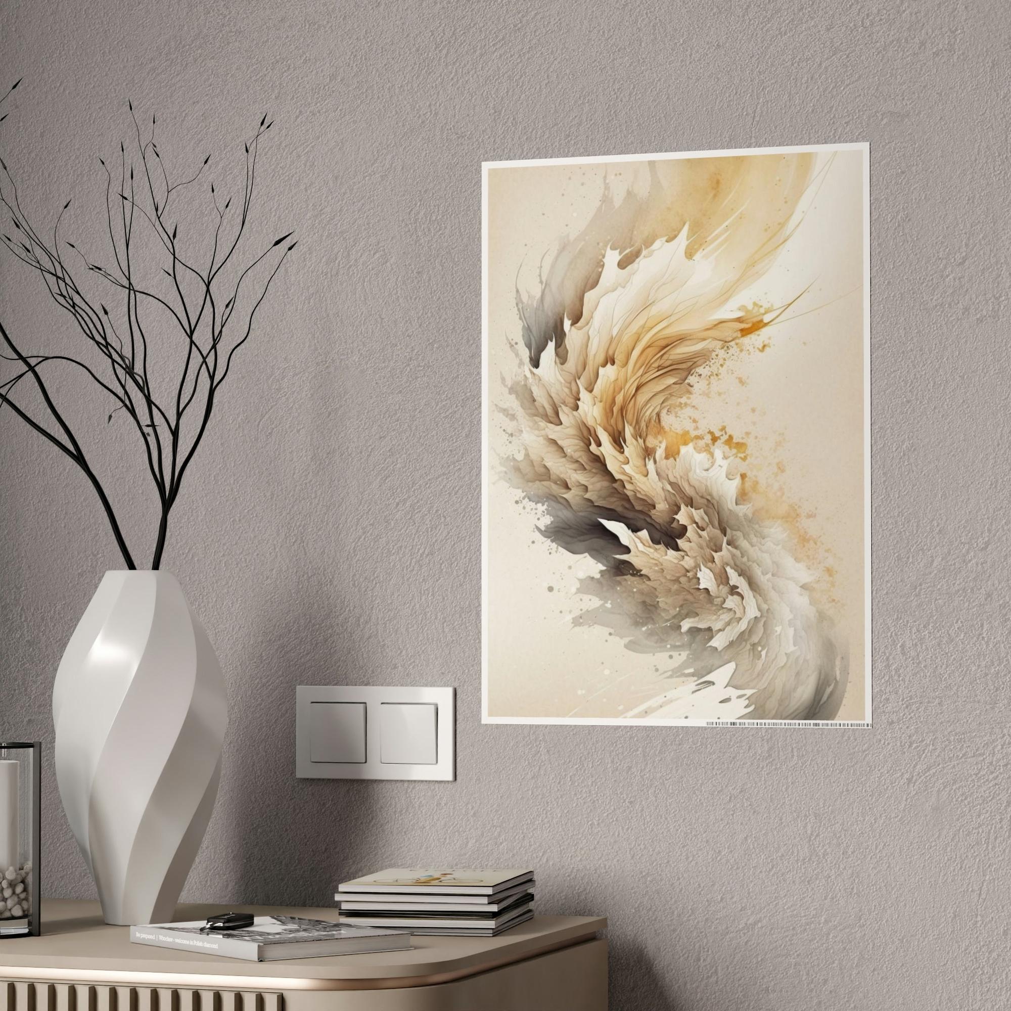 Beige Art Neutral Beauty: Framed Canvas Print Featuring a Beige Color Palette