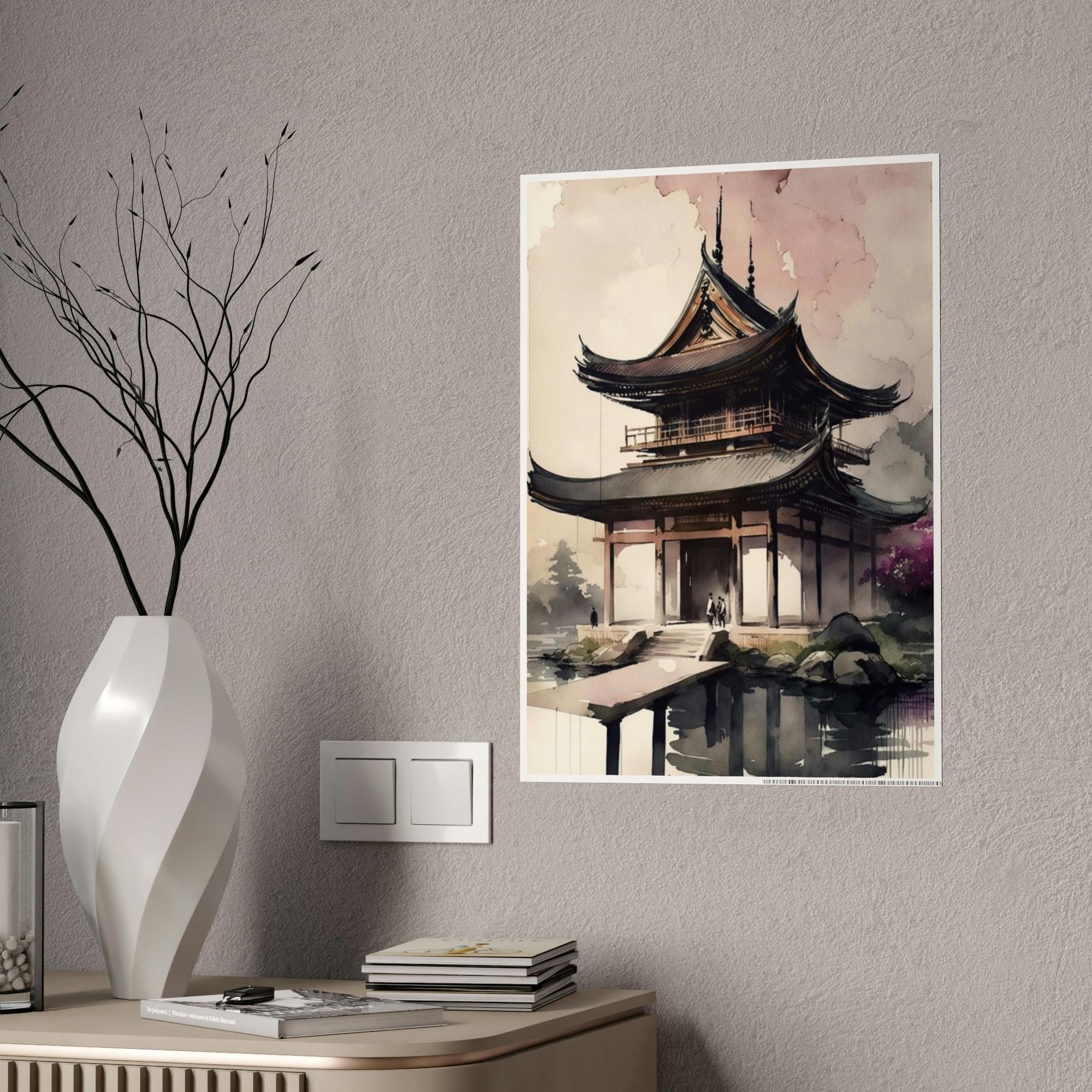 Army The Spirit of Asia: Abstract Art on Natural Canvas & Poster