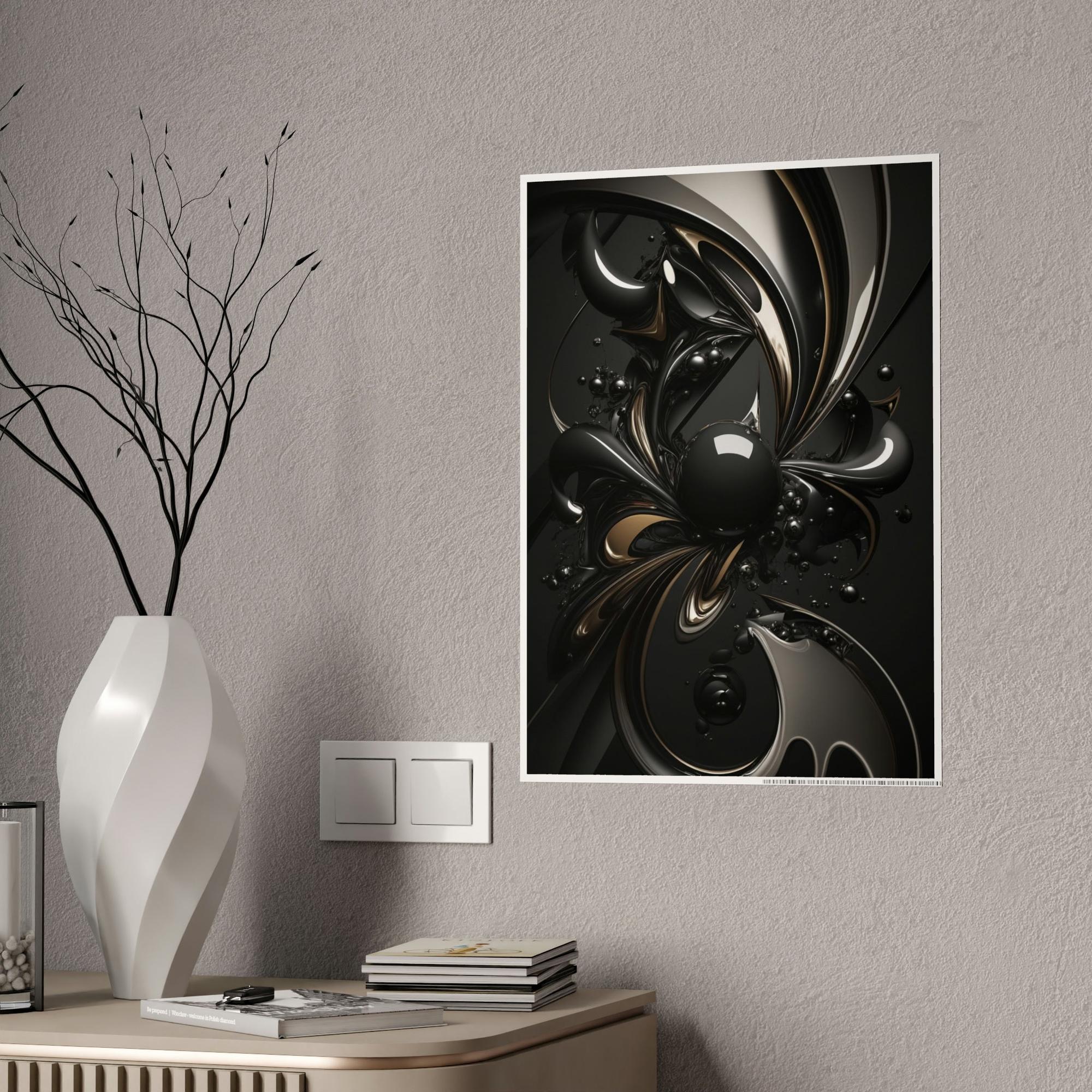 Black Shades of Midnight: Stunning Black Canvas Print for Bold Home Decor