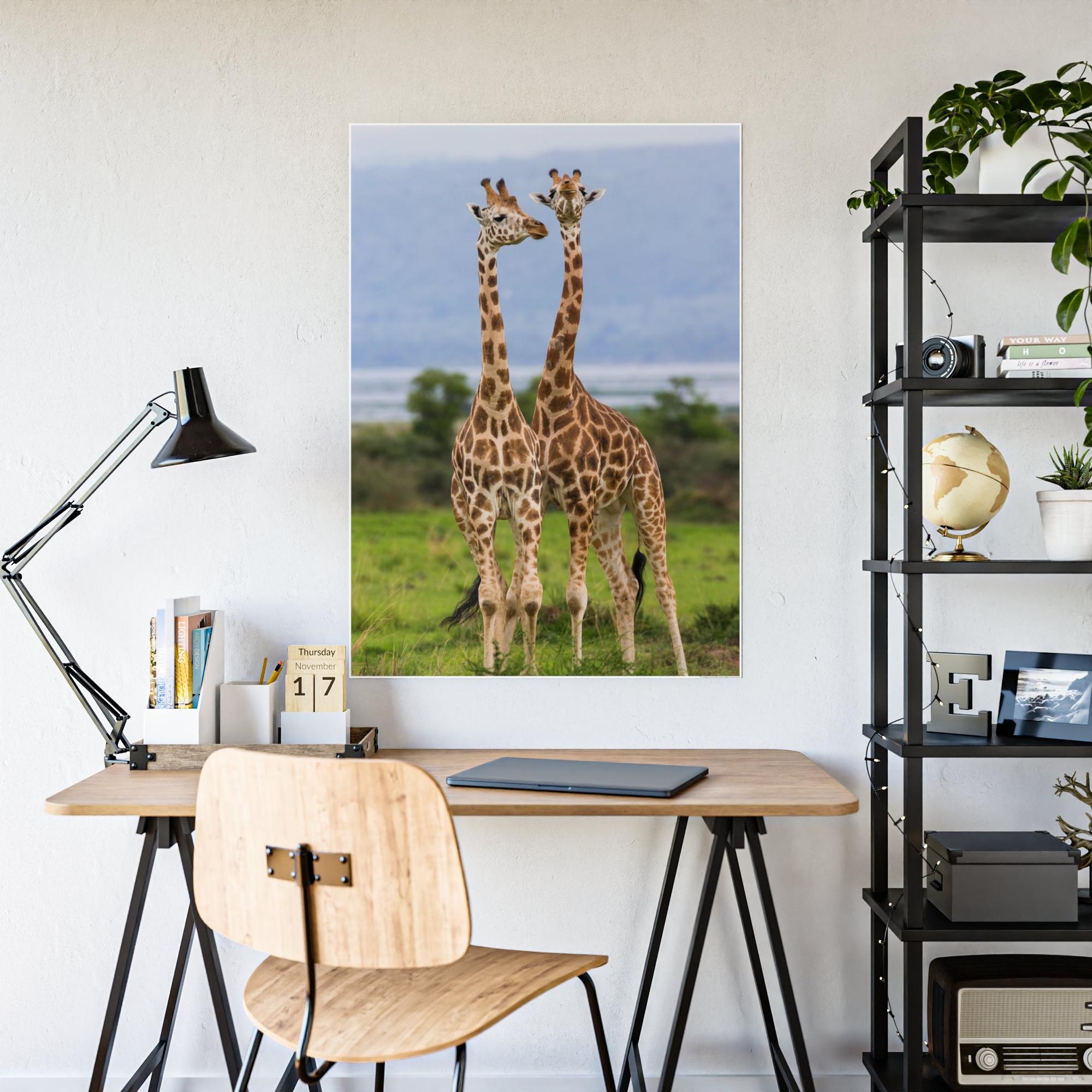 Giraffes Giraffed in Motion: A Stunning Artistic Interpretation on Canvas & Poster