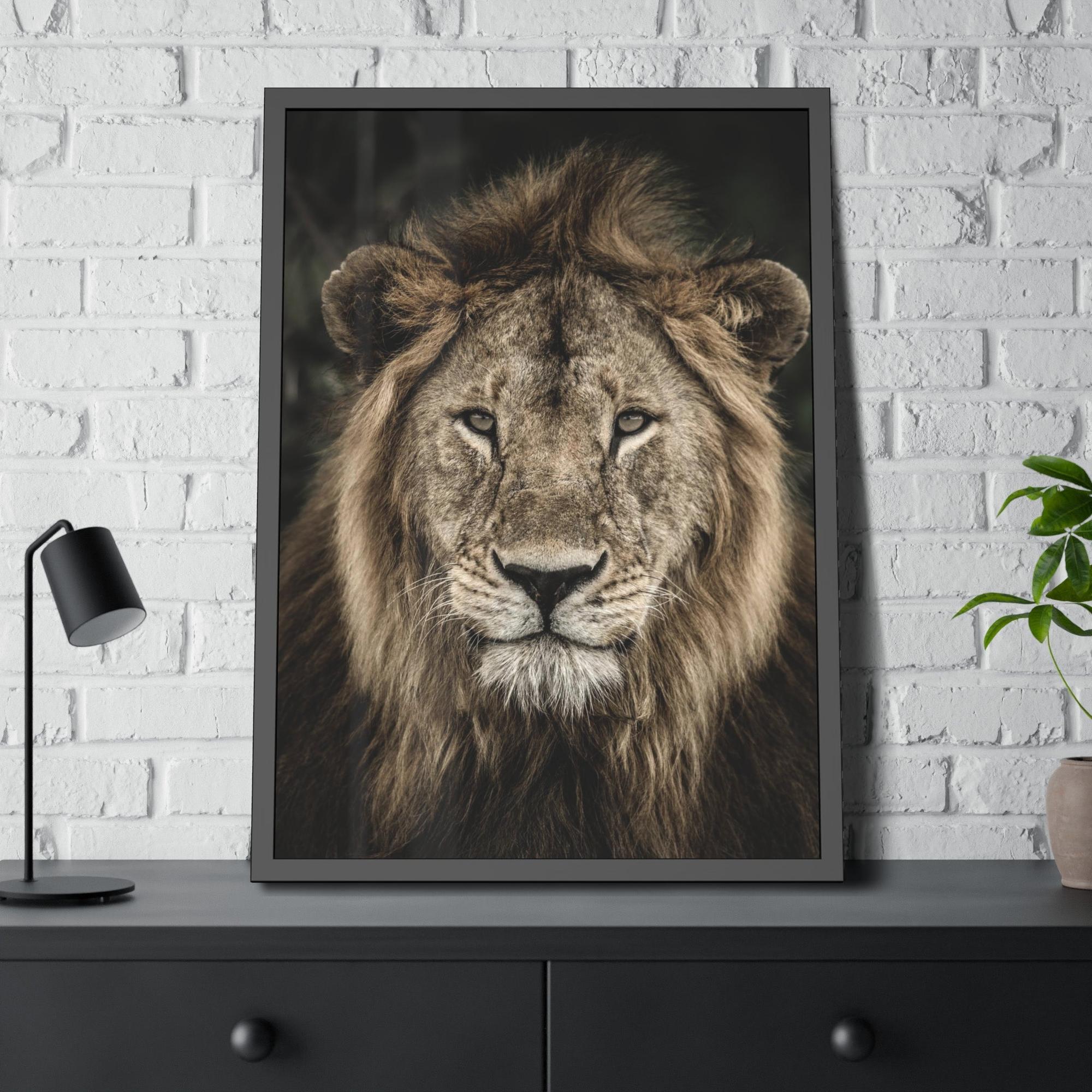 Lions Lion's Strength: Canvas Print of the Fierce Predator in Action