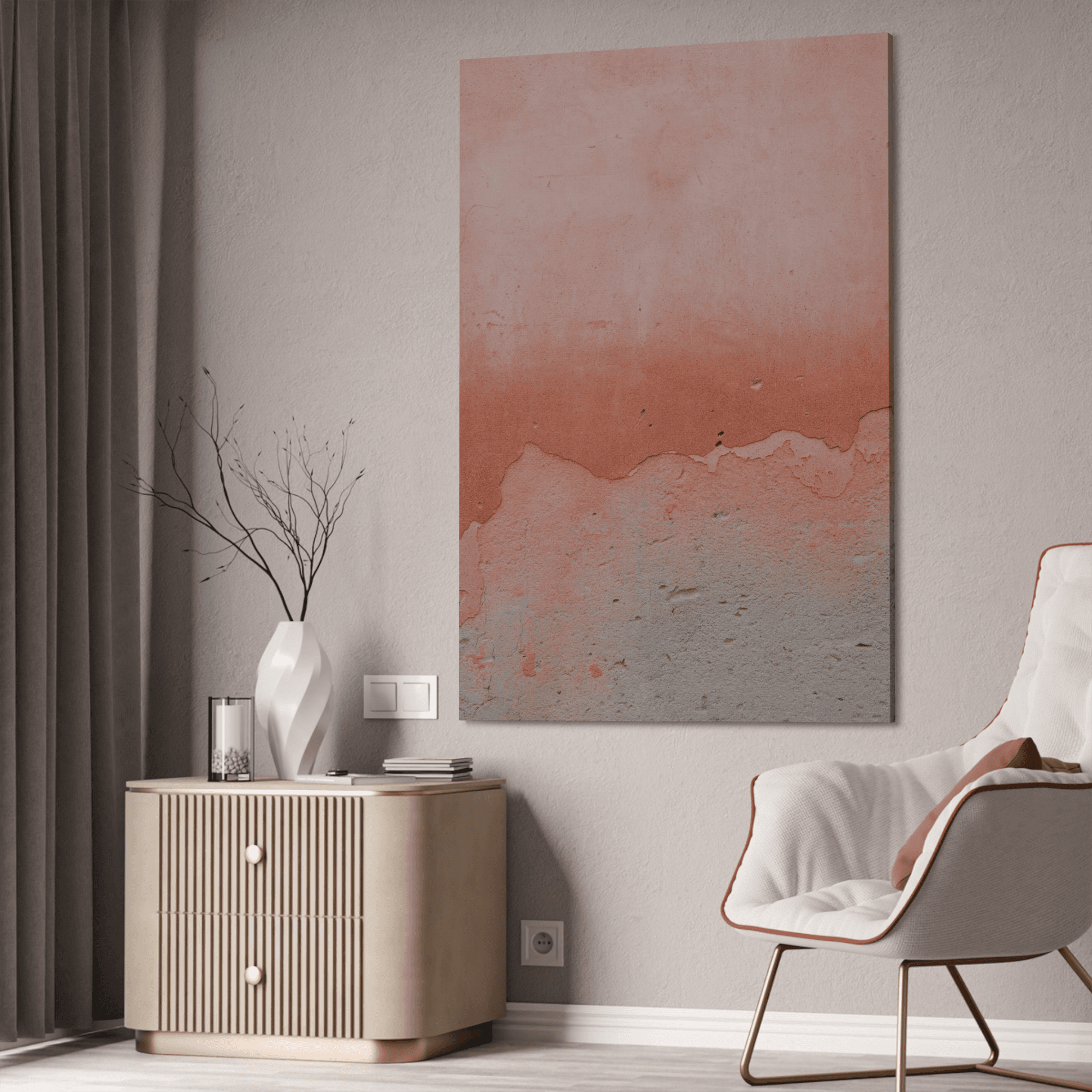 Abstract Minimalist Naturalistic Abstract Minimalist: Framed Canvas Print for Soothing Art