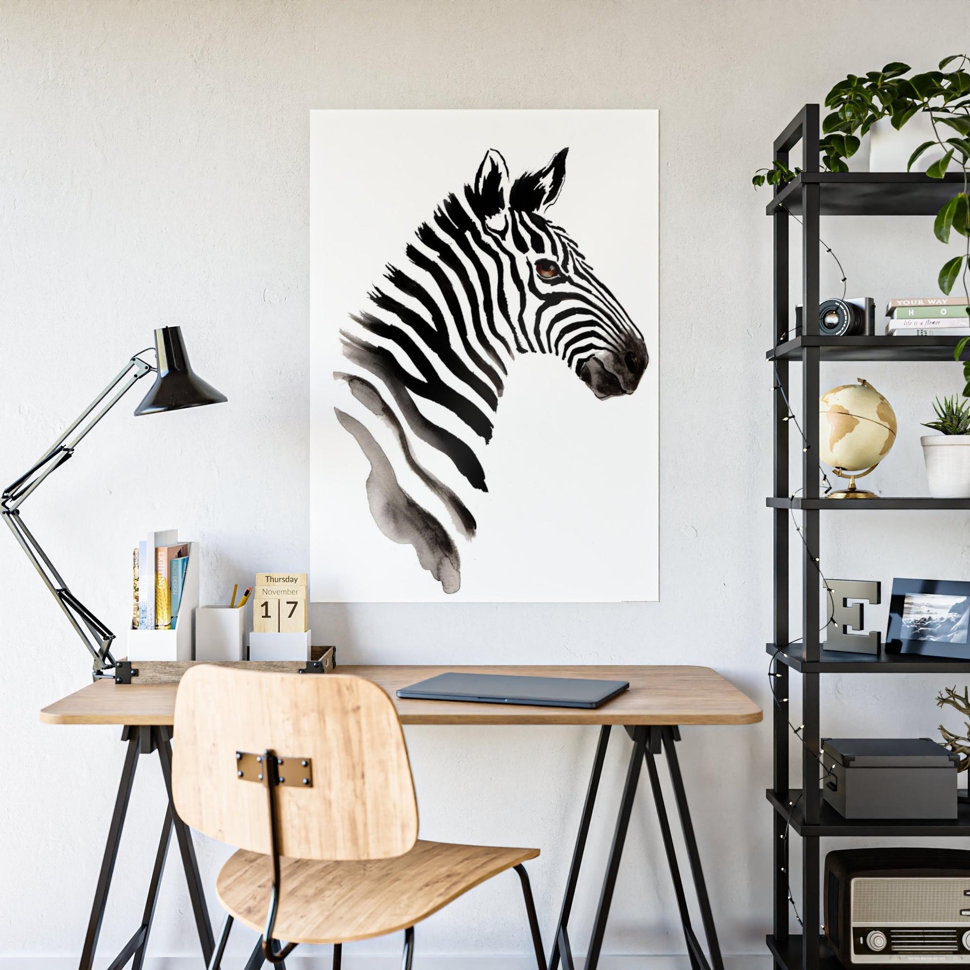 Zebras African Beauty: Framed Canvas Print of a Stunning Zebra