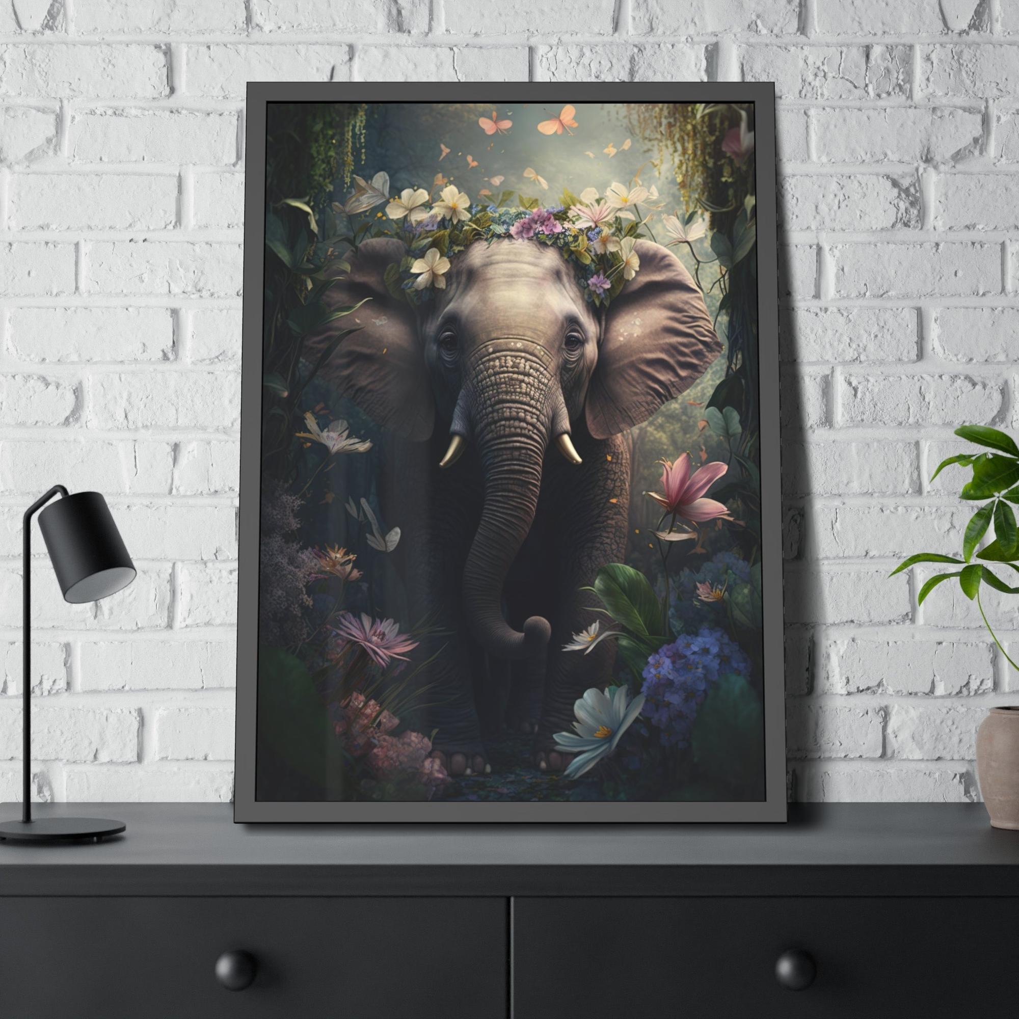 Elephants Elephant Dreams: Natural Canvas Print for Bedroom Decor