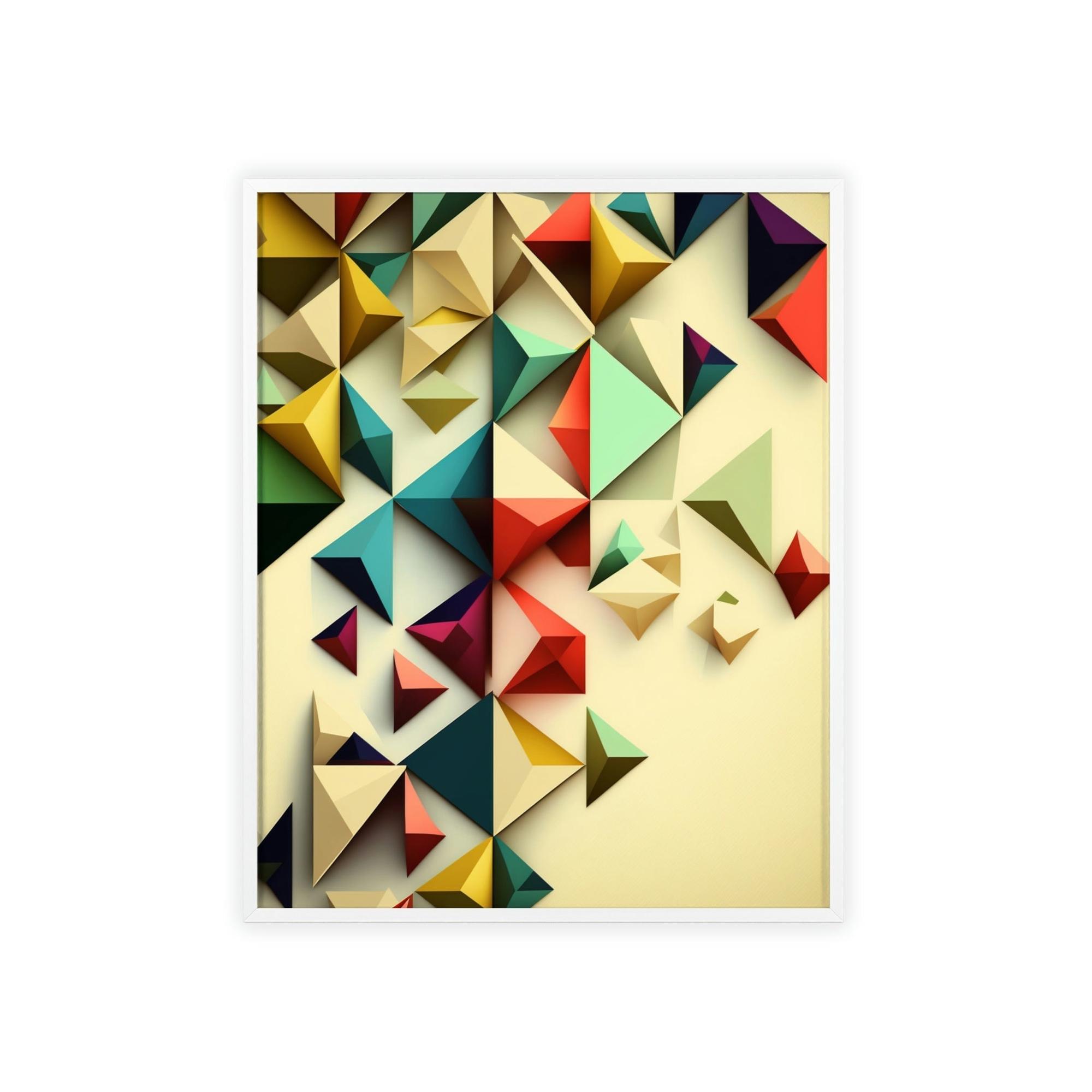 Abstract Geometric Framed Canvas & Poster Print of Geometric Artwork: A Fusion of Shapes