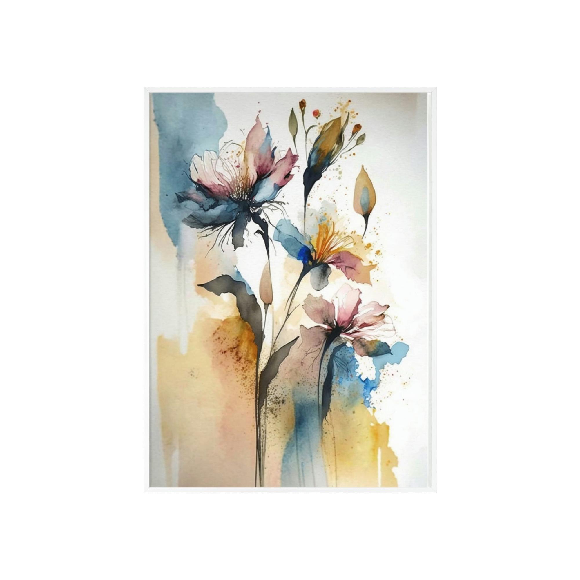 Abstract Floral Framed Poster & Canvas of Abstract Flowers: A World of Delight