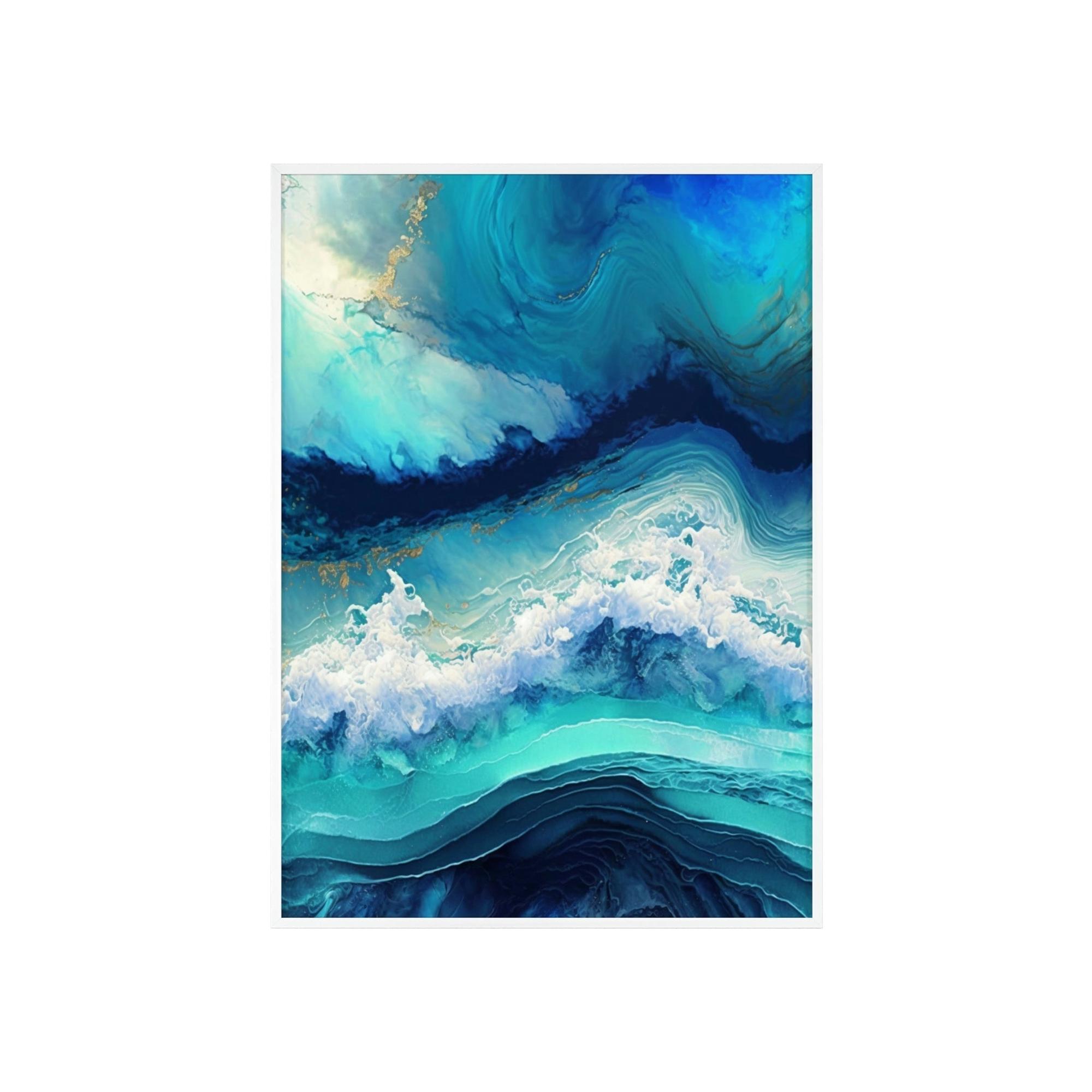 Abstract Ocean The Serenity of Waves: A Framed Canvas & Poster Artwork of an Ocean View
