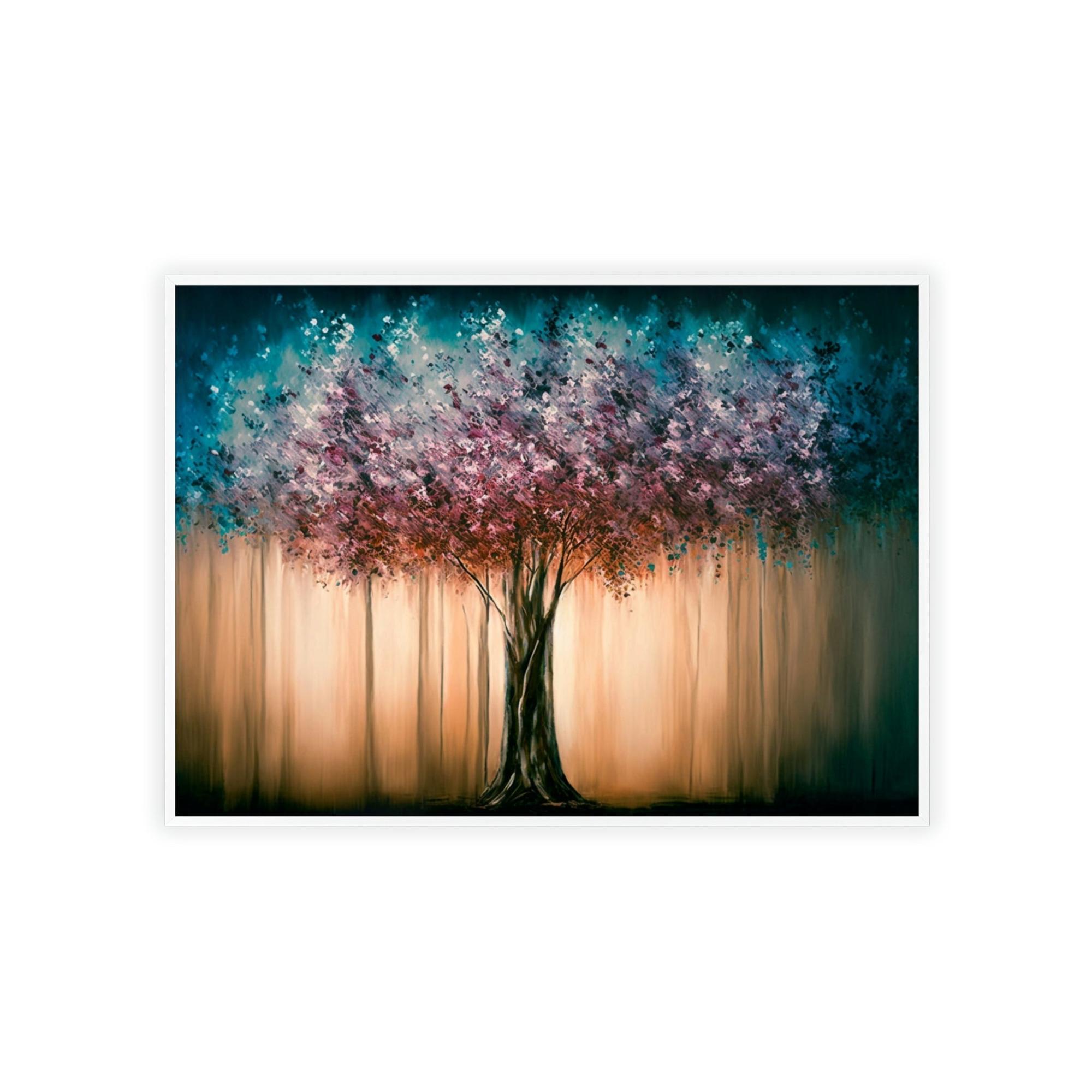 Abstract Landscape Harmonious Oasis: Abstract Landscape Print on Framed Canvas & Poster