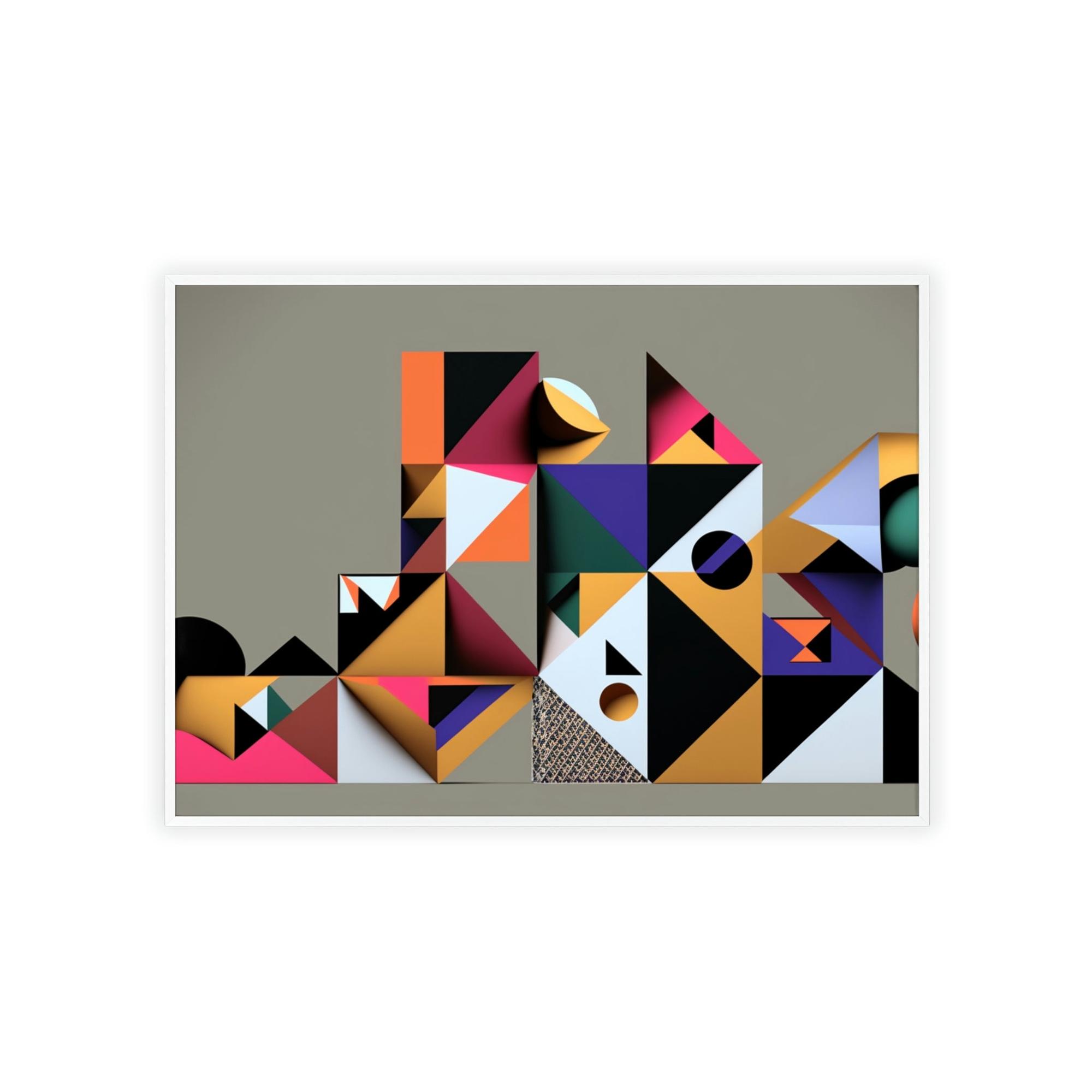 Abstract Geometric Framed Poster & Canvas of Abstract Symmetry: A Kaleidoscope of Colors
