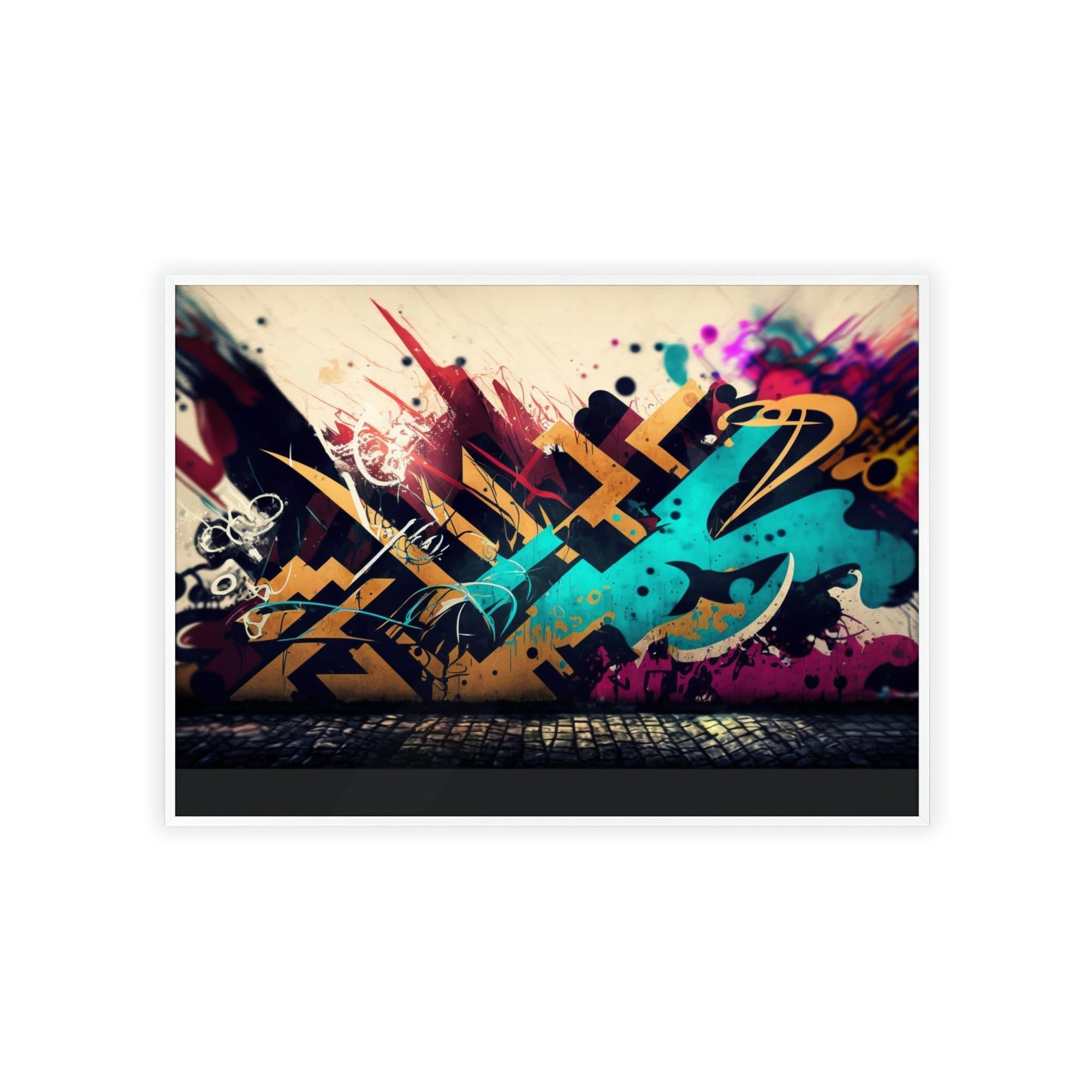 Abstract Graffiti Framed Canvas & Poster Print of Graffiti Art: A Burst of Energy