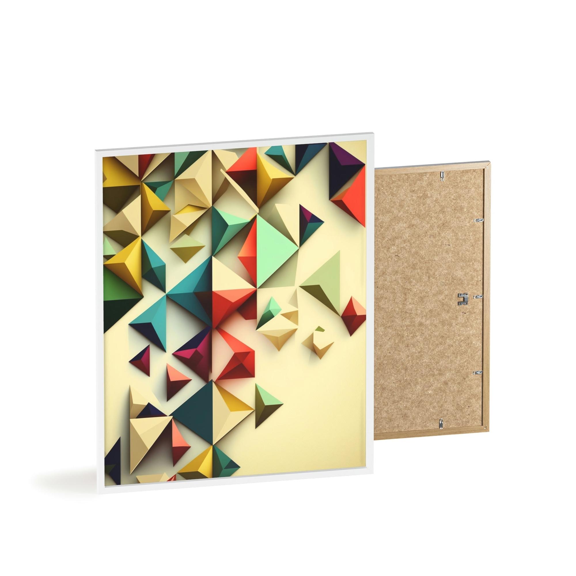 Abstract Geometric Framed Canvas & Poster Print of Geometric Artwork: A Fusion of Shapes