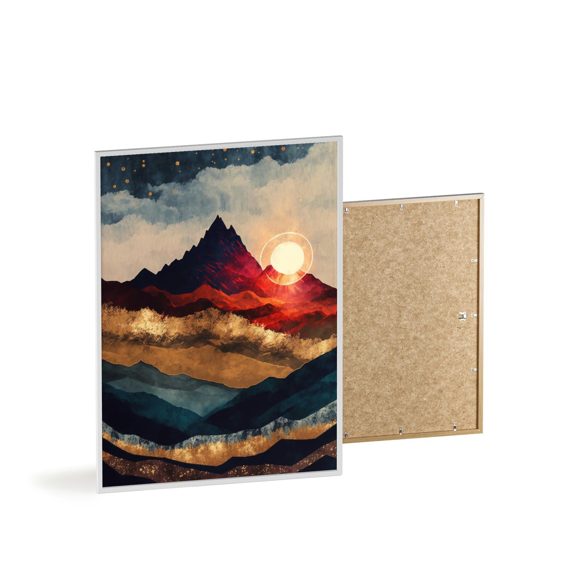 Abstract Landscape Luminous Vista: A Canvas Print of an Abstract Landscape at Sunset