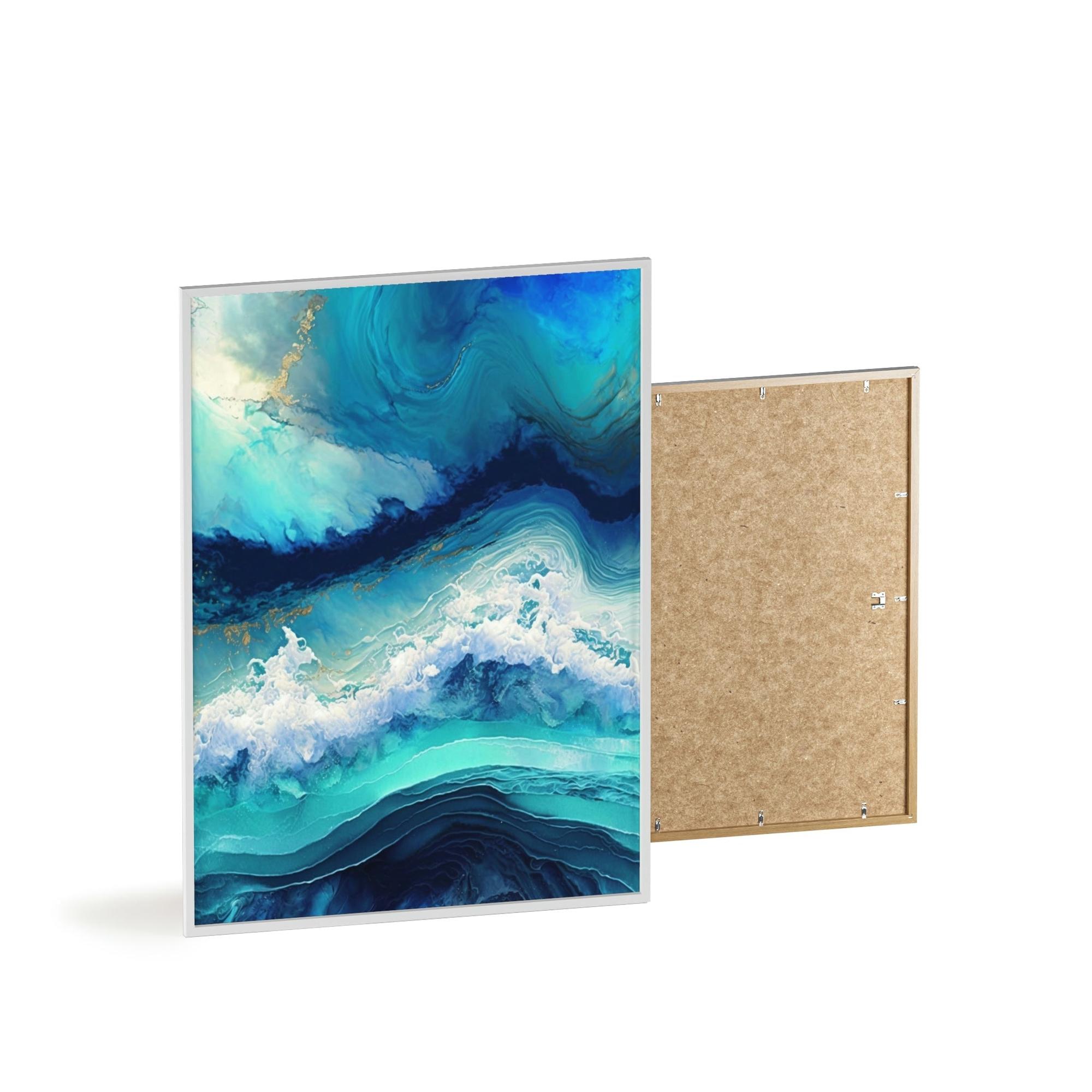 Abstract Ocean The Serenity of Waves: A Framed Canvas & Poster Artwork of an Ocean View