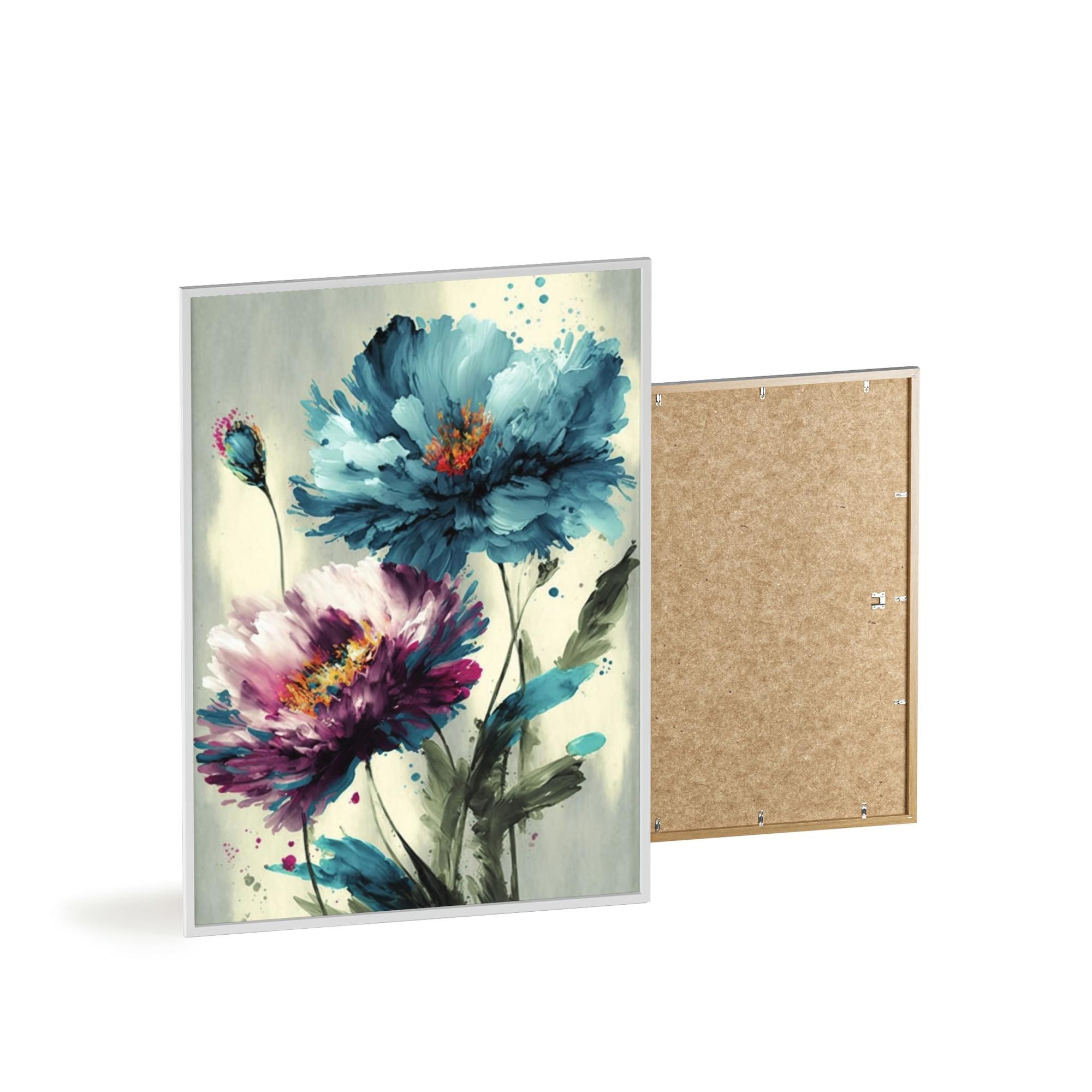 Abstract Flower Framed Canvas & Poster Print of Abstract Bouquets: A Symphony of Colors