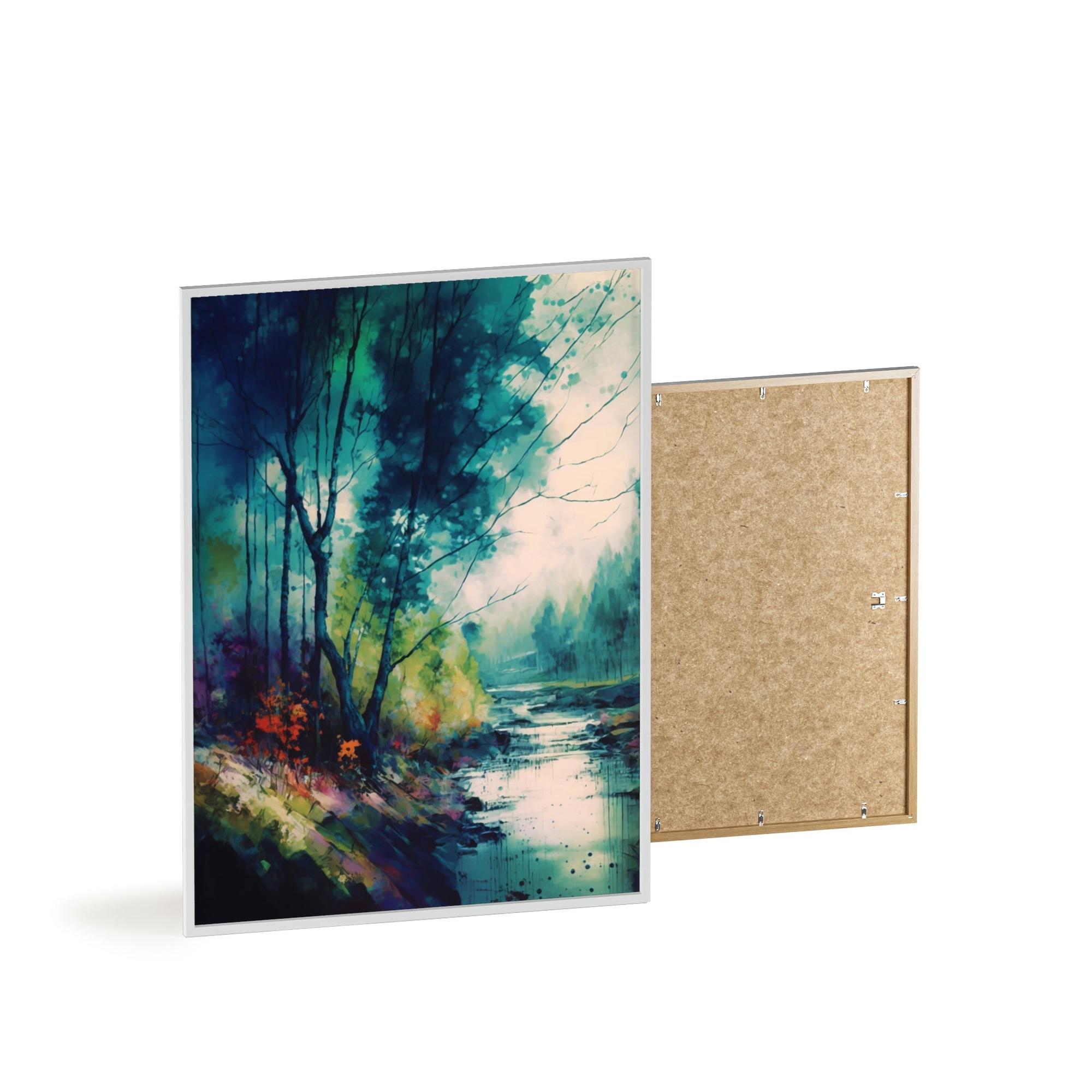 Abstract Landscape Luminous Serenity: A Framed Canvas & Poster Artwork of a Peaceful Abstract Landscape