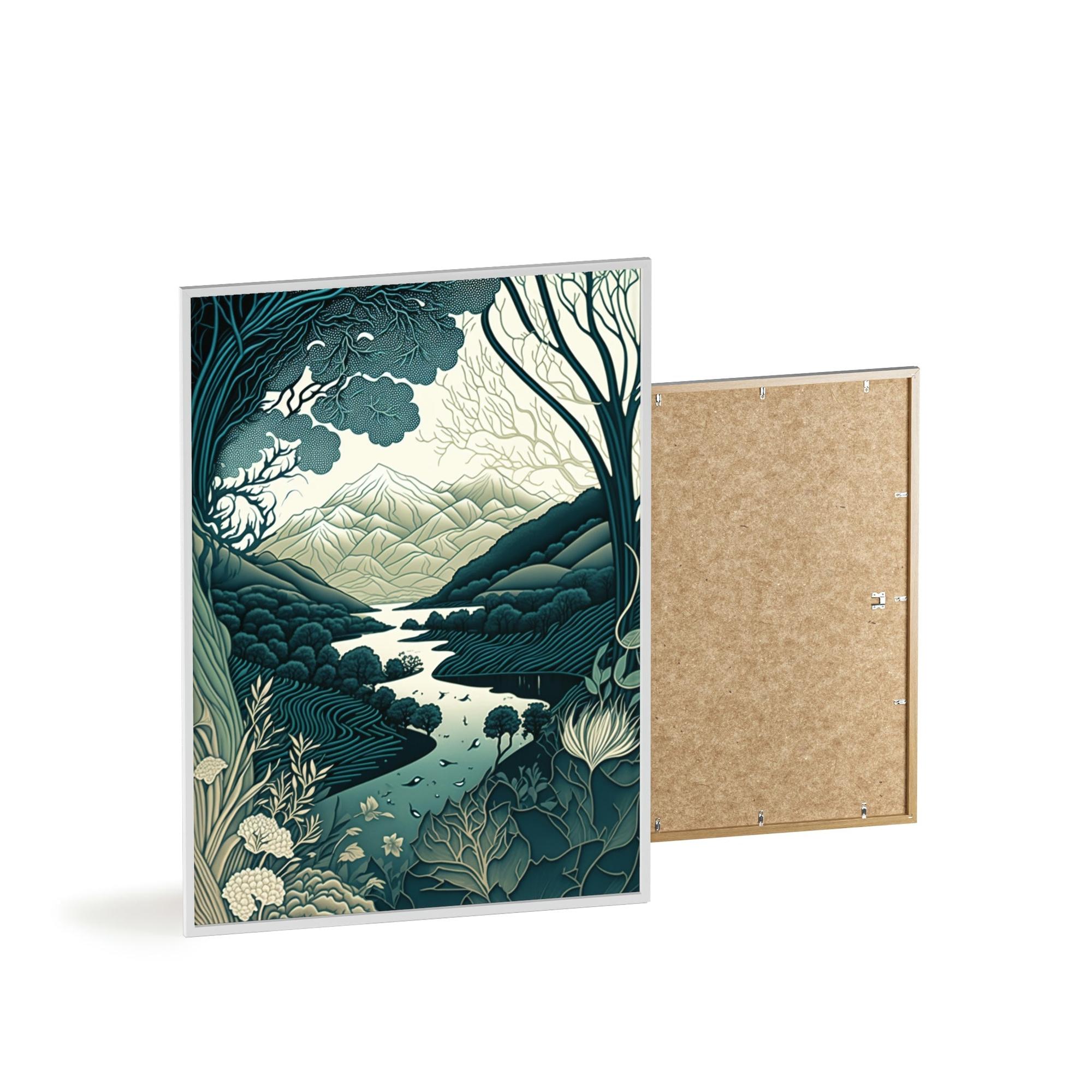 Abstract Line Art Fluid Lines: A Framed Canvas & Poster Artwork of an Abstract Flowing Design