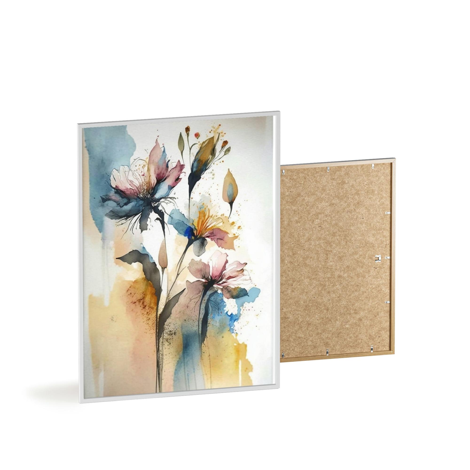 Abstract Floral Framed Poster & Canvas of Abstract Flowers: A World of Delight